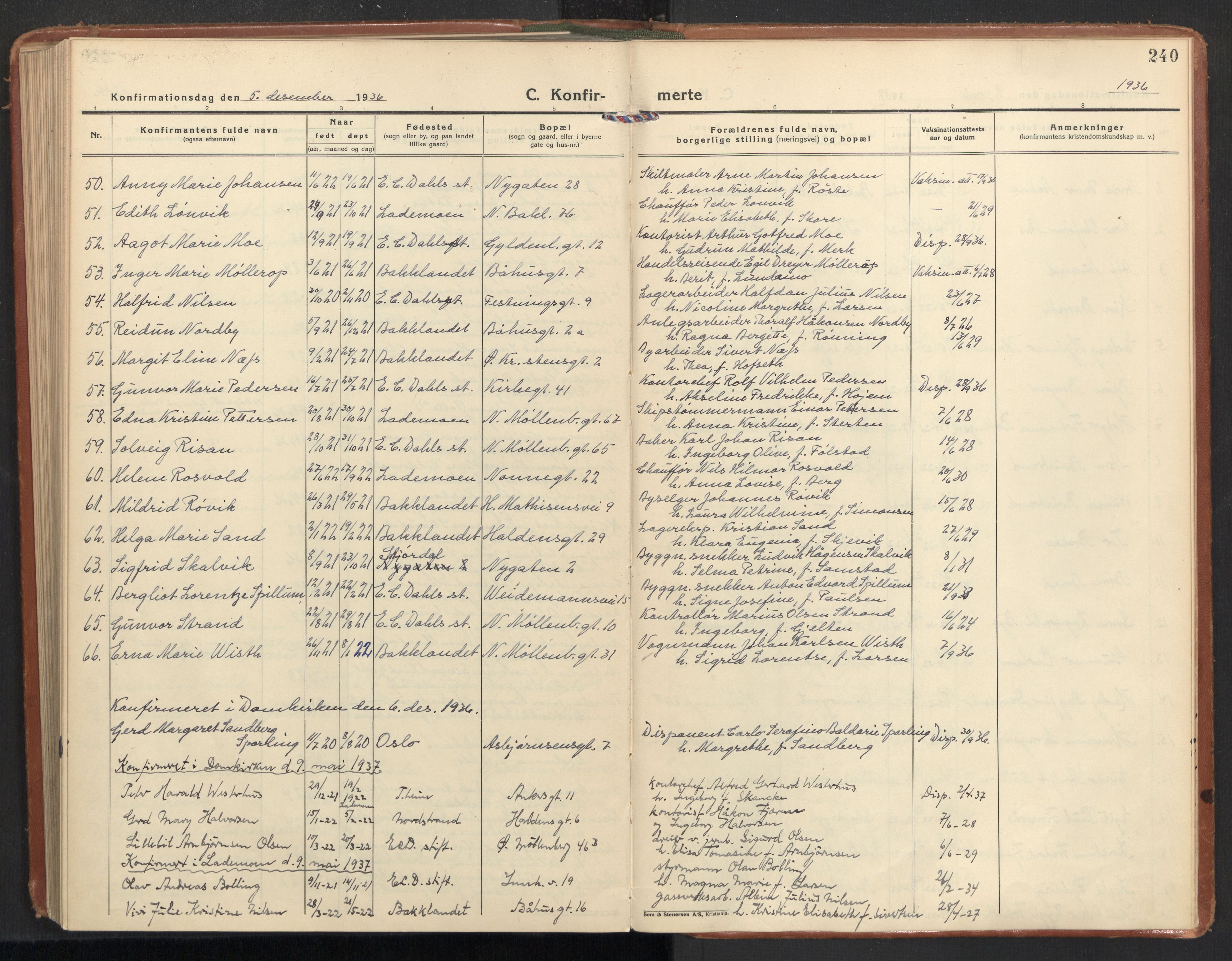 Ministerialprotokoller, klokkerbøker og fødselsregistre - Sør-Trøndelag, SAT/A-1456/604/L0208: Parish register (official) no. 604A28, 1923-1937, p. 240