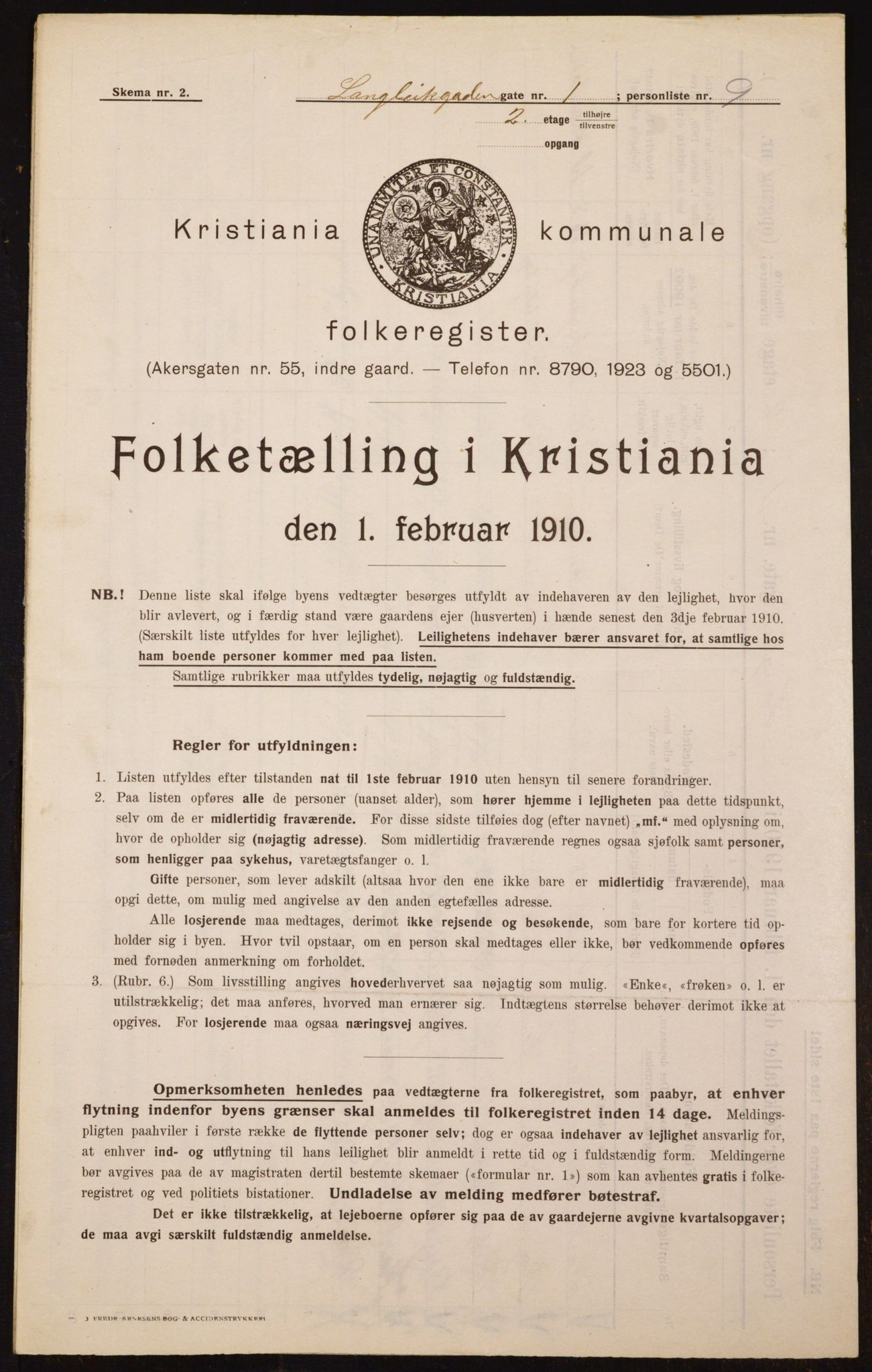 OBA, Municipal Census 1910 for Kristiania, 1910, p. 54892