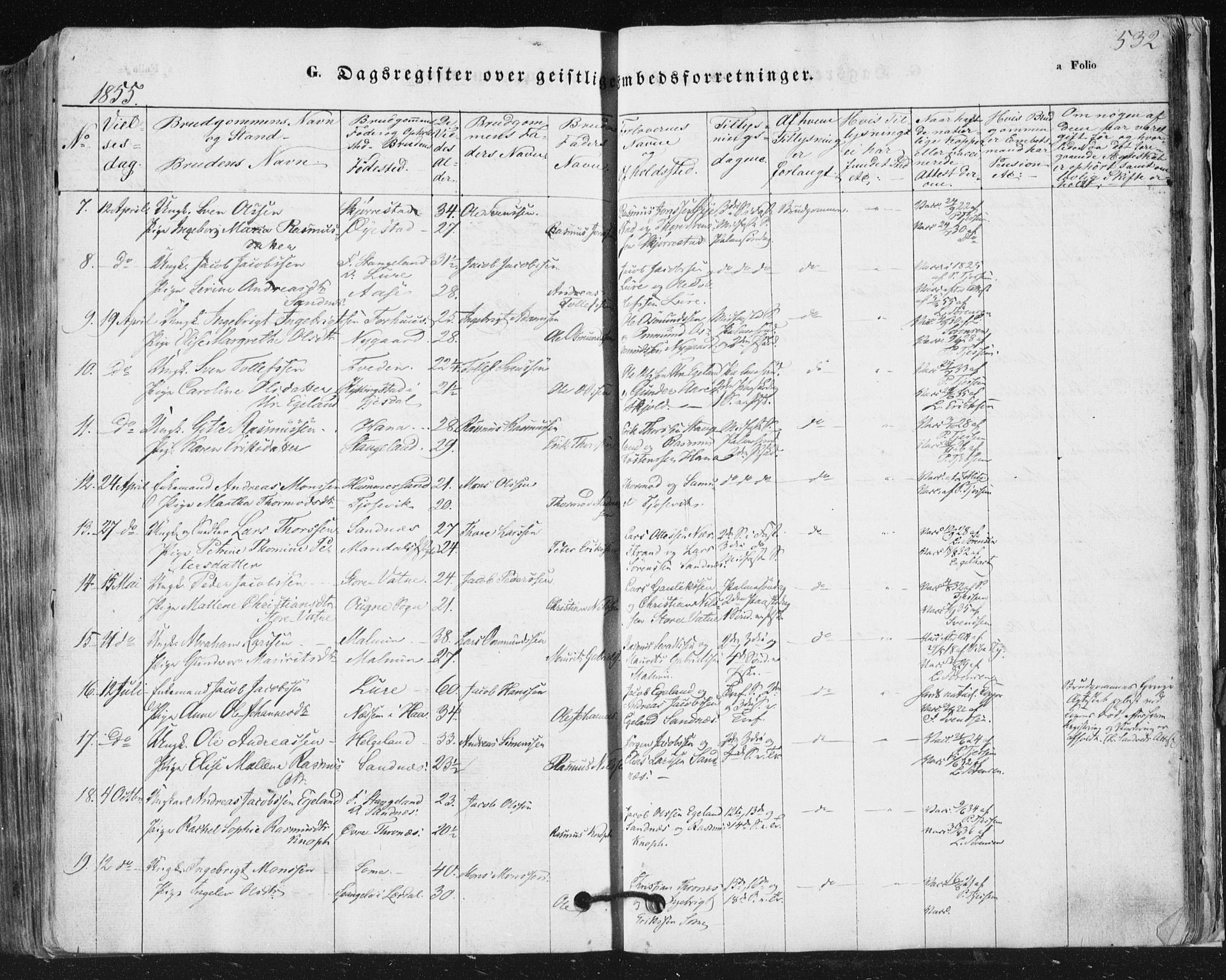 Høyland sokneprestkontor, AV/SAST-A-101799/001/30BA/L0008: Parish register (official) no. A 8, 1841-1856, p. 532