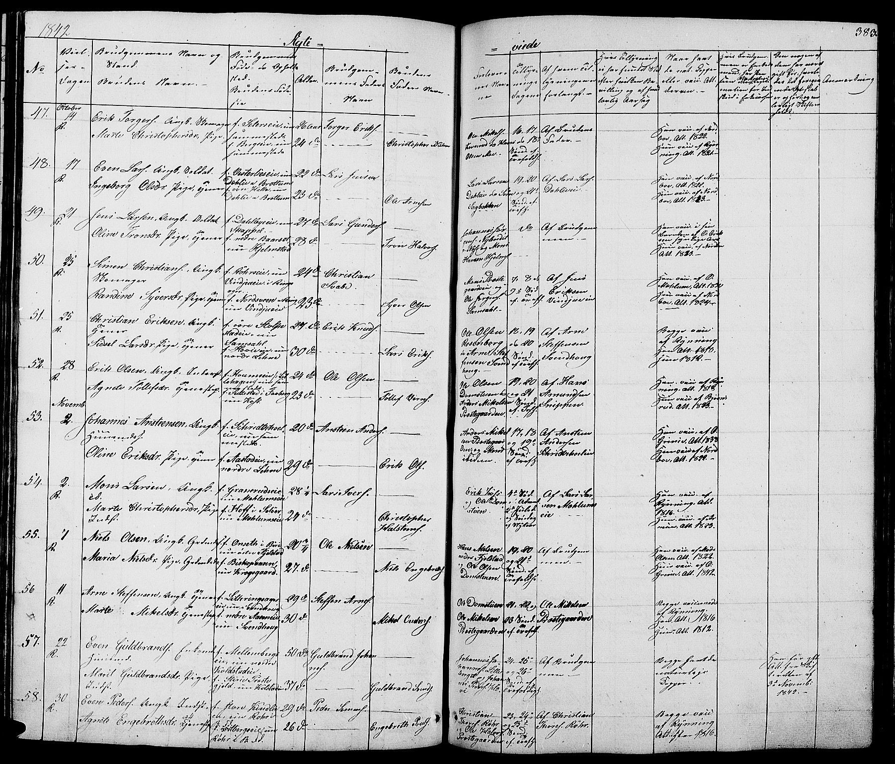 Ringsaker prestekontor, SAH/PREST-014/L/La/L0005: Parish register (copy) no. 5, 1839-1850, p. 383
