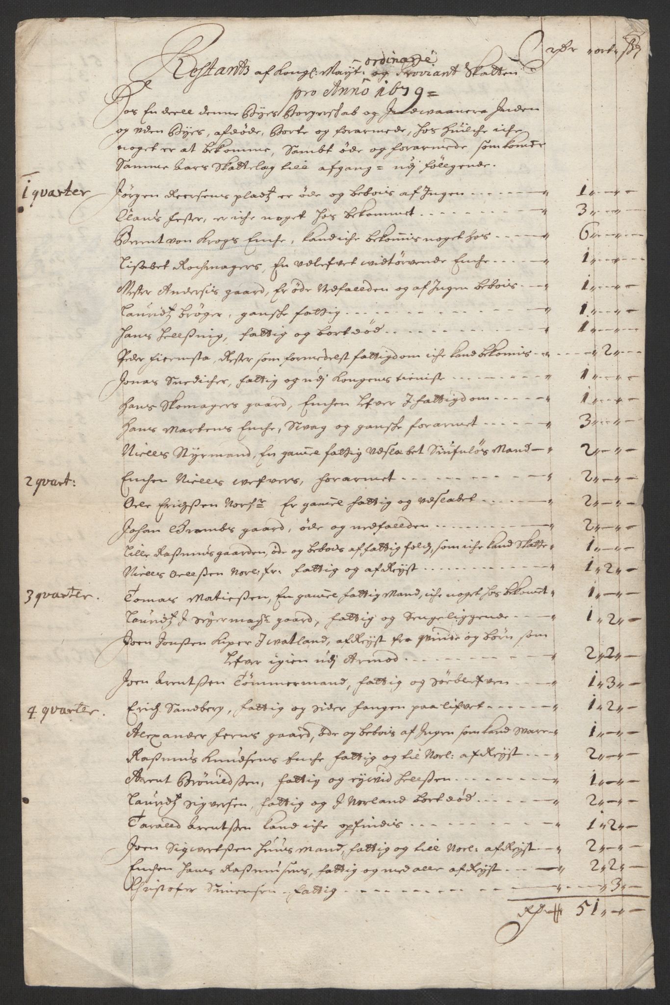 Rentekammeret inntil 1814, Reviderte regnskaper, Byregnskaper, RA/EA-4066/R/Rs/L0504: [S1] Kontribusjonsregnskap, 1631-1684, p. 189