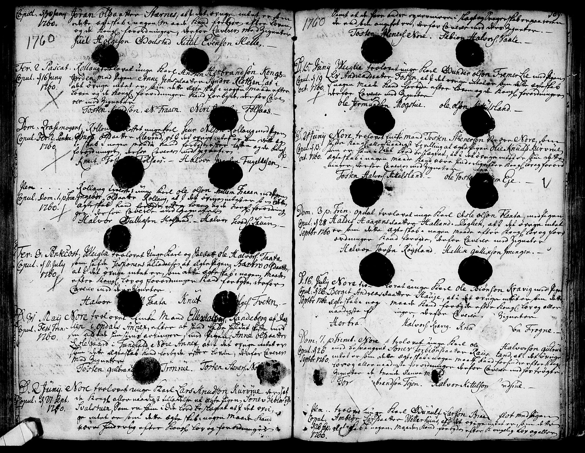 Rollag kirkebøker, SAKO/A-240/F/Fa/L0003: Parish register (official) no. I 3, 1743-1778, p. 189