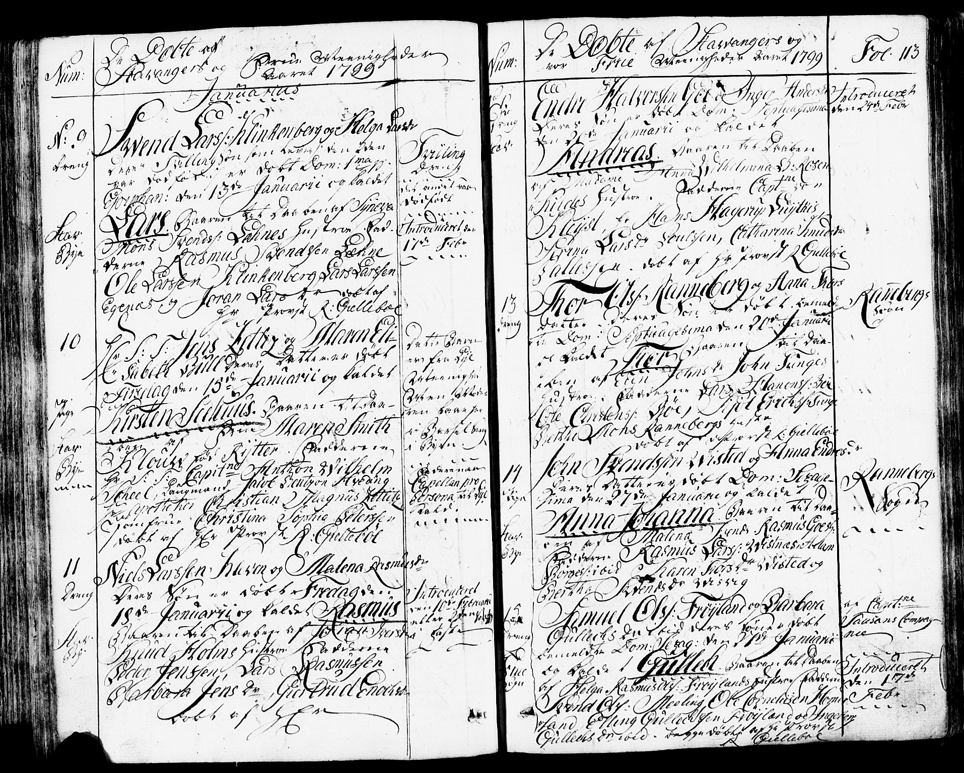 Domkirken sokneprestkontor, SAST/A-101812/001/30/30BB/L0007: Parish register (copy) no. B 7, 1791-1813, p. 113