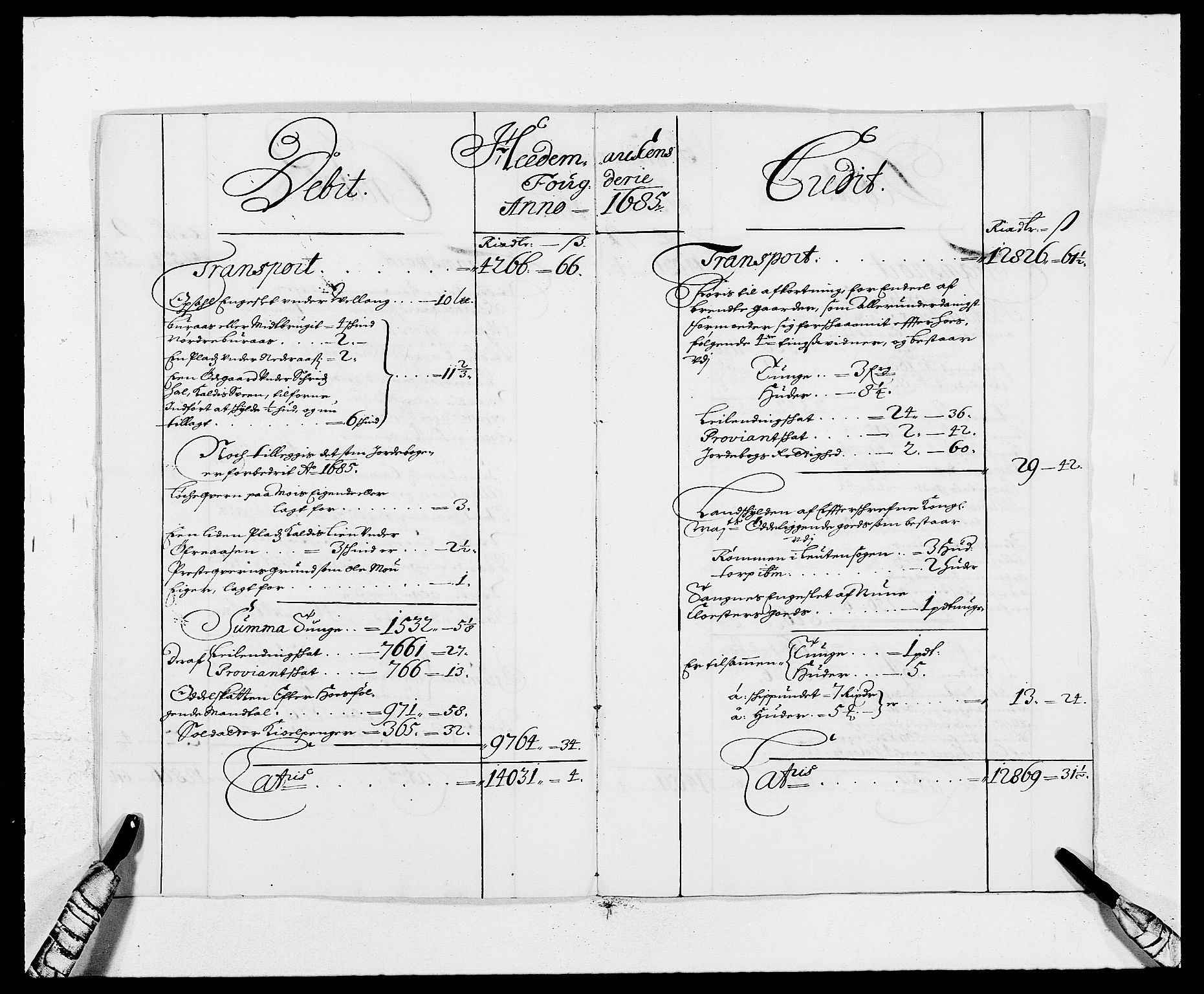 Rentekammeret inntil 1814, Reviderte regnskaper, Fogderegnskap, AV/RA-EA-4092/R16/L1026: Fogderegnskap Hedmark, 1685, p. 7