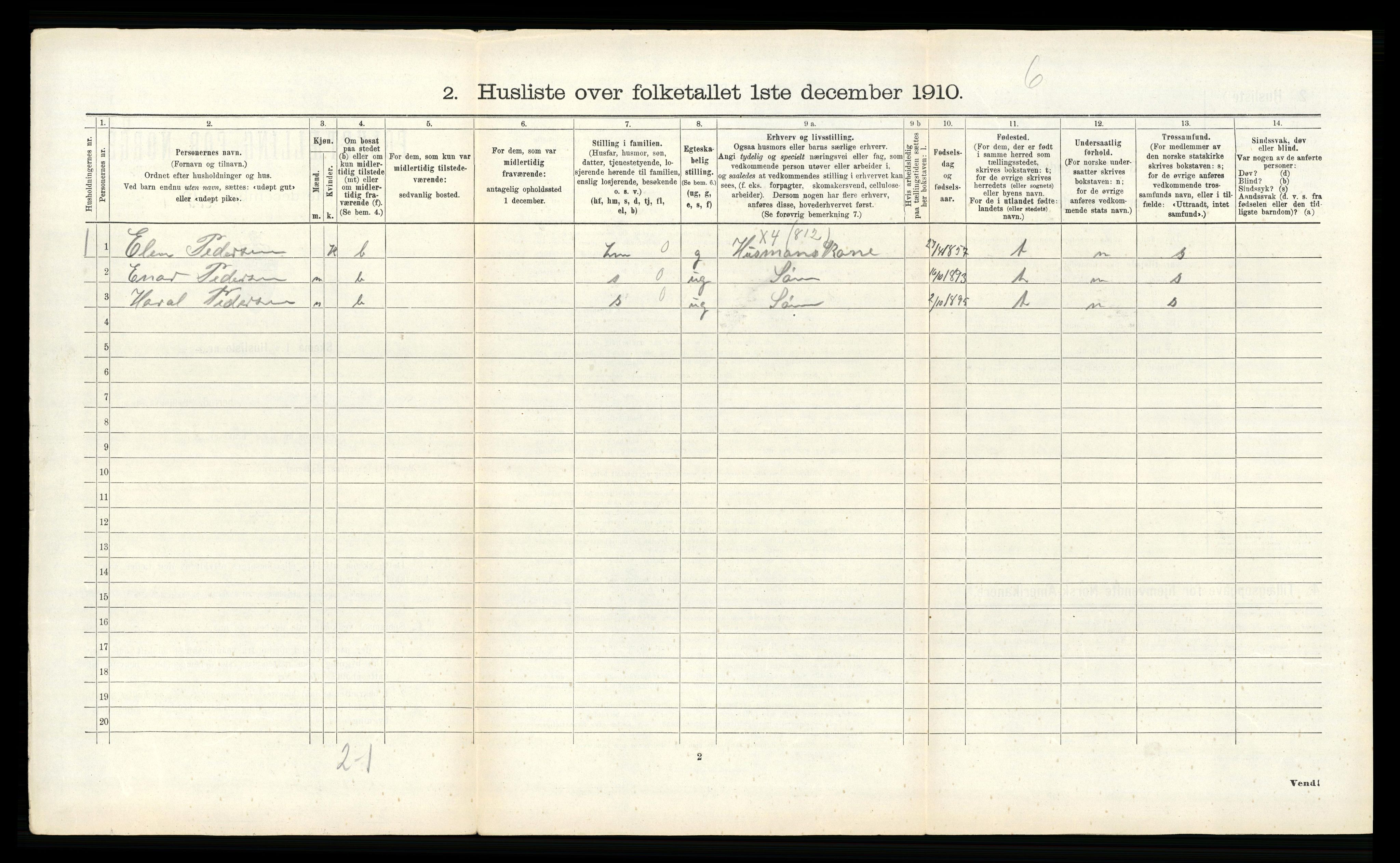 RA, 1910 census for Bodin, 1910, p. 352