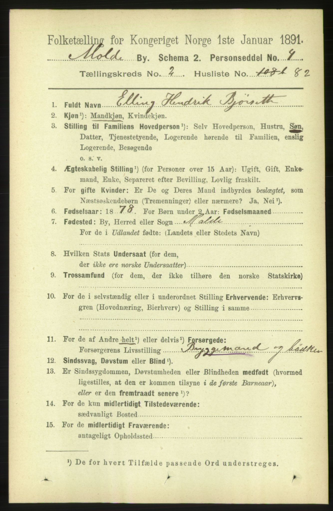 RA, 1891 census for 1502 Molde, 1891, p. 1952