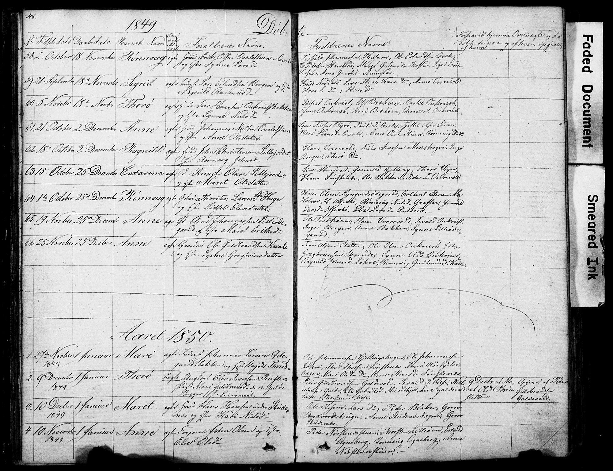 Lom prestekontor, SAH/PREST-070/L/L0012: Parish register (copy) no. 12, 1845-1873, p. 48-49
