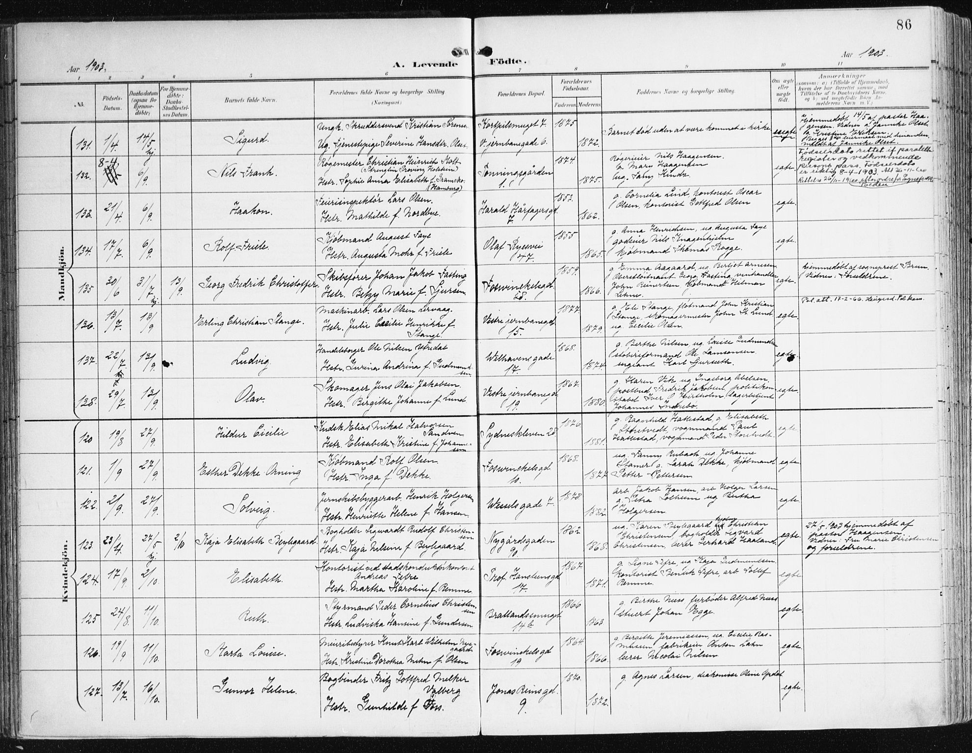 Johanneskirken sokneprestembete, AV/SAB-A-76001/H/Haa/L0002: Parish register (official) no. A 2, 1900-1912, p. 86