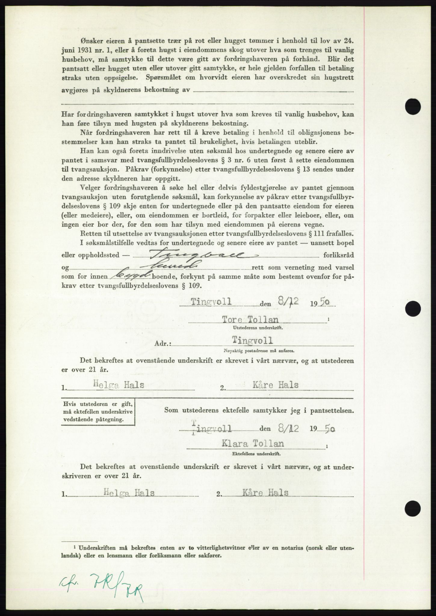 Nordmøre sorenskriveri, AV/SAT-A-4132/1/2/2Ca: Mortgage book no. B106, 1950-1950, Diary no: : 4043/1950