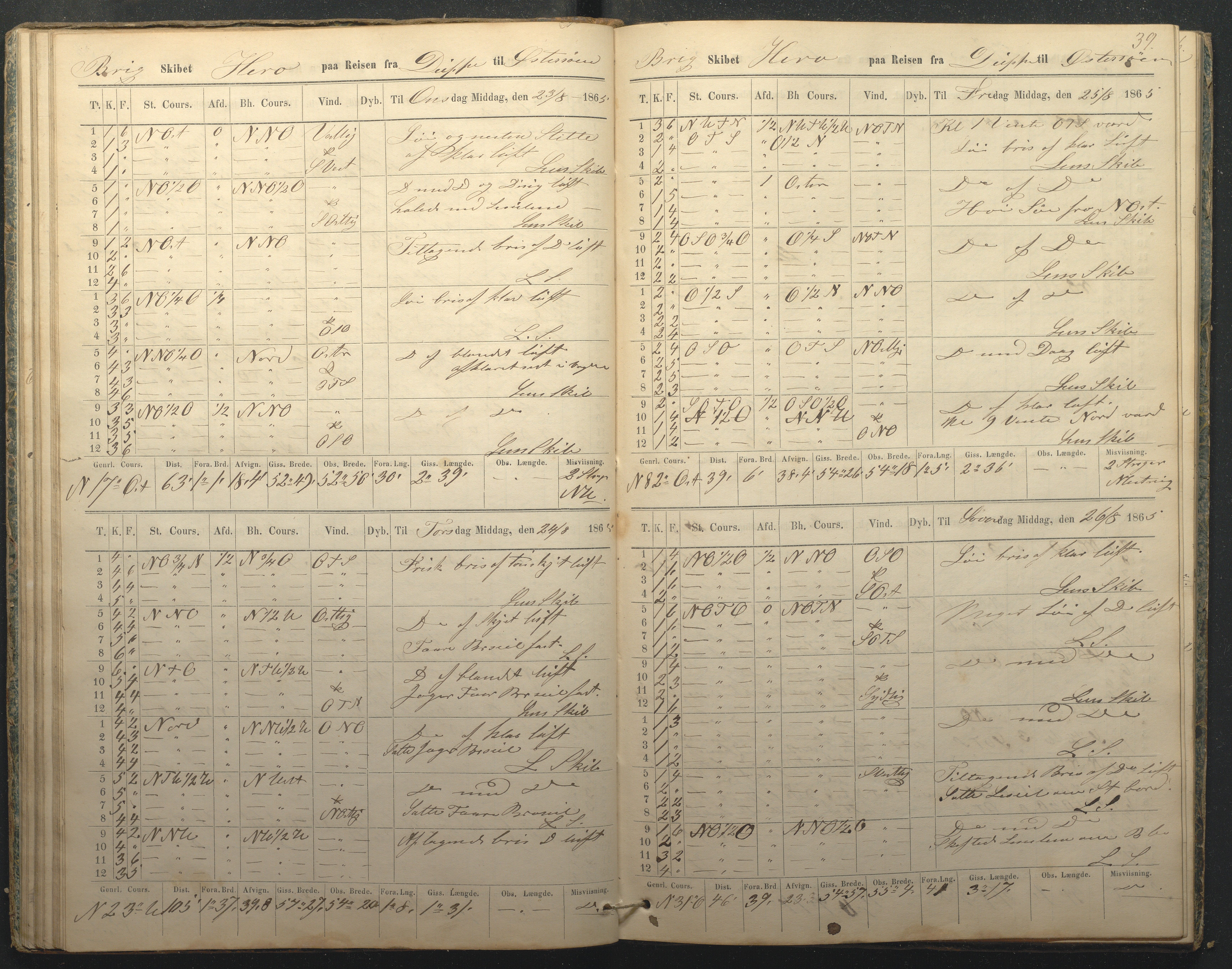 Fartøysarkivet, AAKS/PA-1934/F/L0157/0021: Flere fartøy (se mappenivå) / Hero (brigg), 1847-1868, p. 39