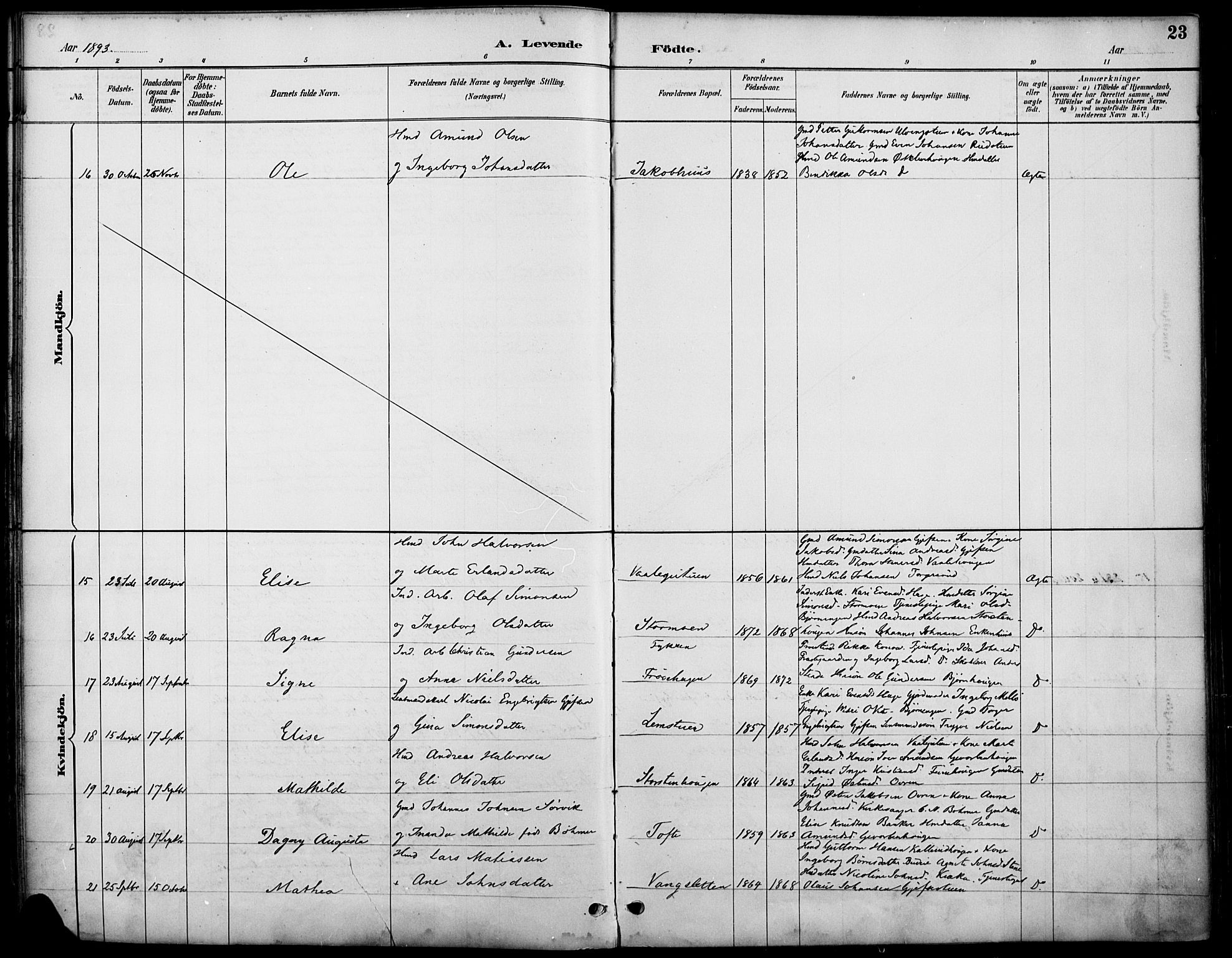 Østre Gausdal prestekontor, SAH/PREST-092/H/Ha/Haa/L0002: Parish register (official) no. 2, 1887-1897, p. 23