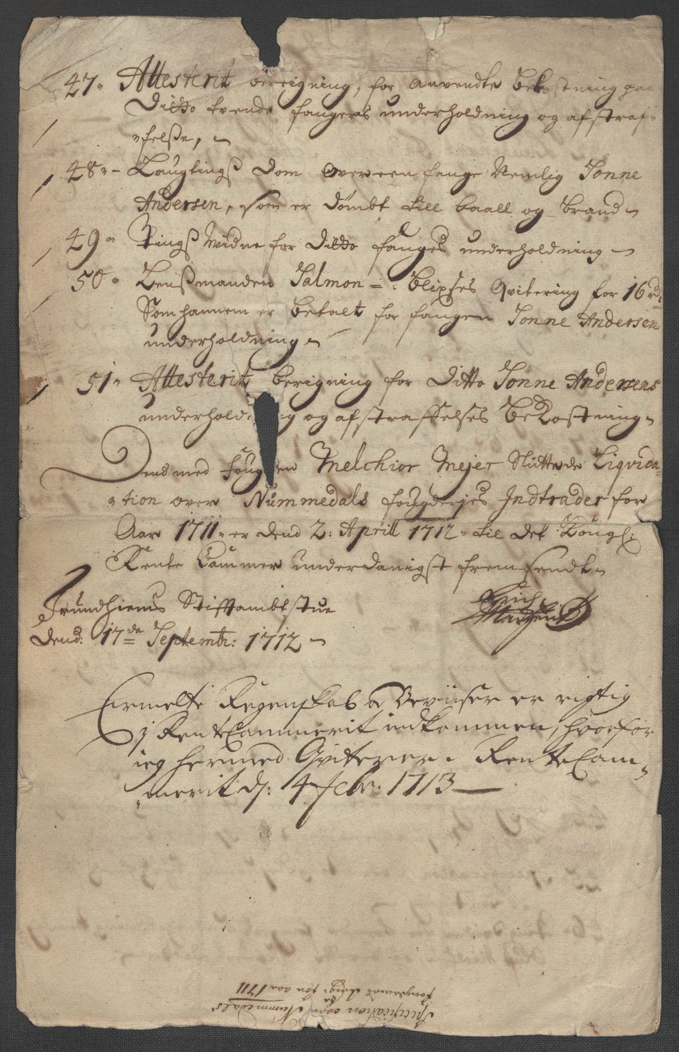 Rentekammeret inntil 1814, Reviderte regnskaper, Fogderegnskap, AV/RA-EA-4092/R64/L4432: Fogderegnskap Namdal, 1711, p. 22