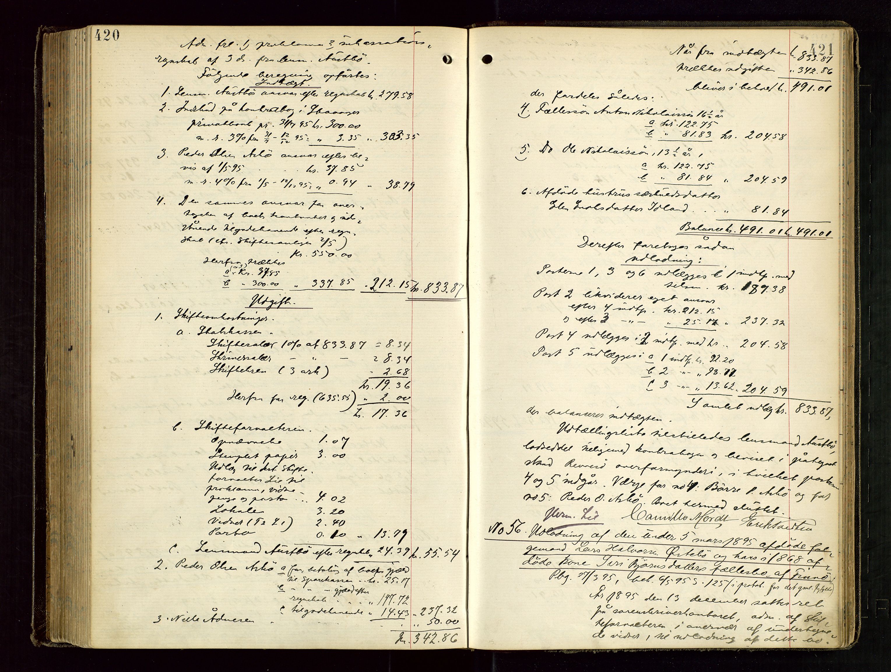 Ryfylke tingrett, SAST/A-100055/001/IV/IVD/L0029: Skifteprotokoll, register i protokollen, 1893-1897, p. 420-421