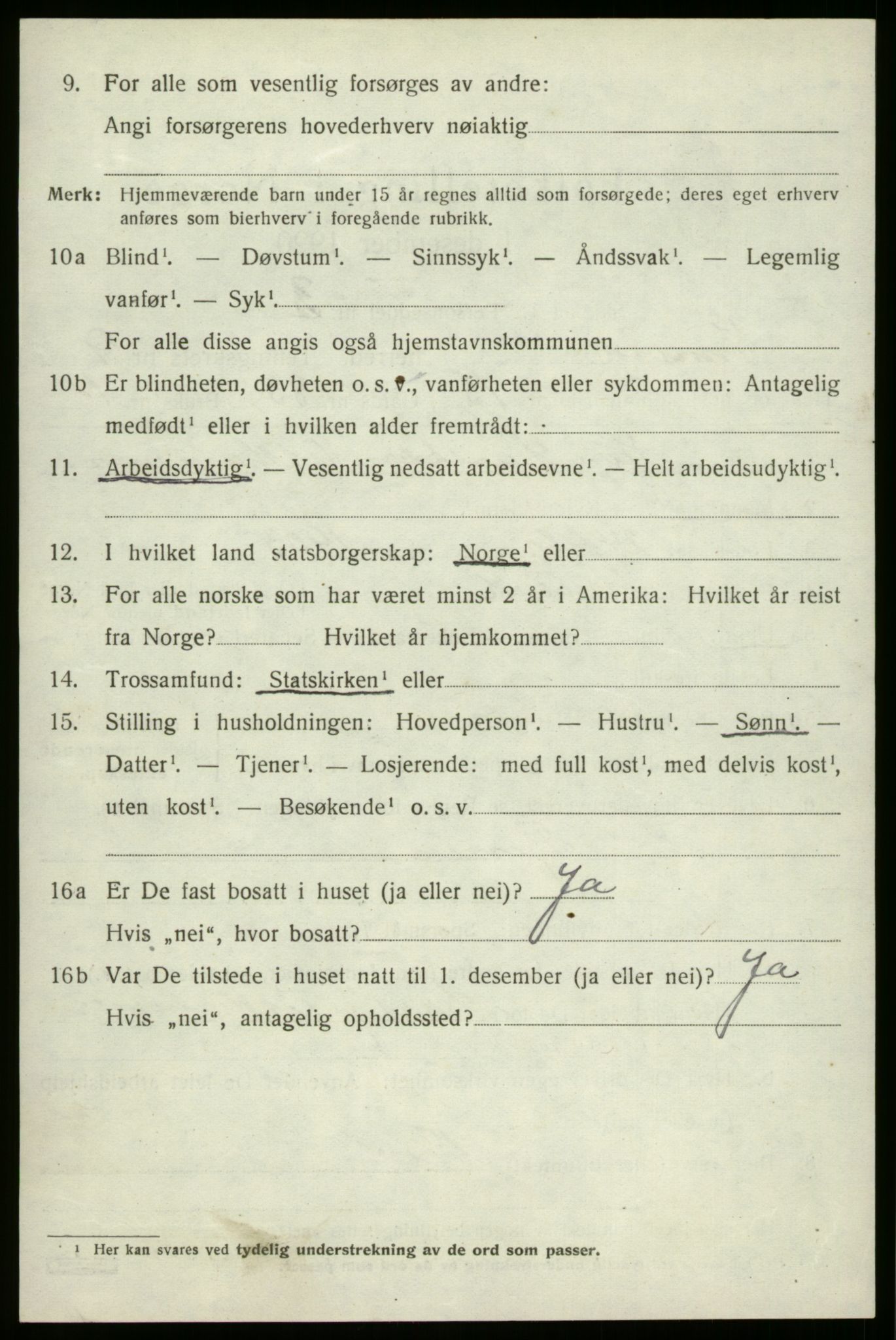 SAB, 1920 census for Innvik, 1920, p. 4092