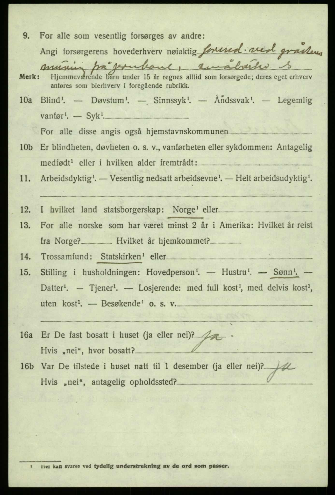 SAB, 1920 census for Bruvik, 1920, p. 1963