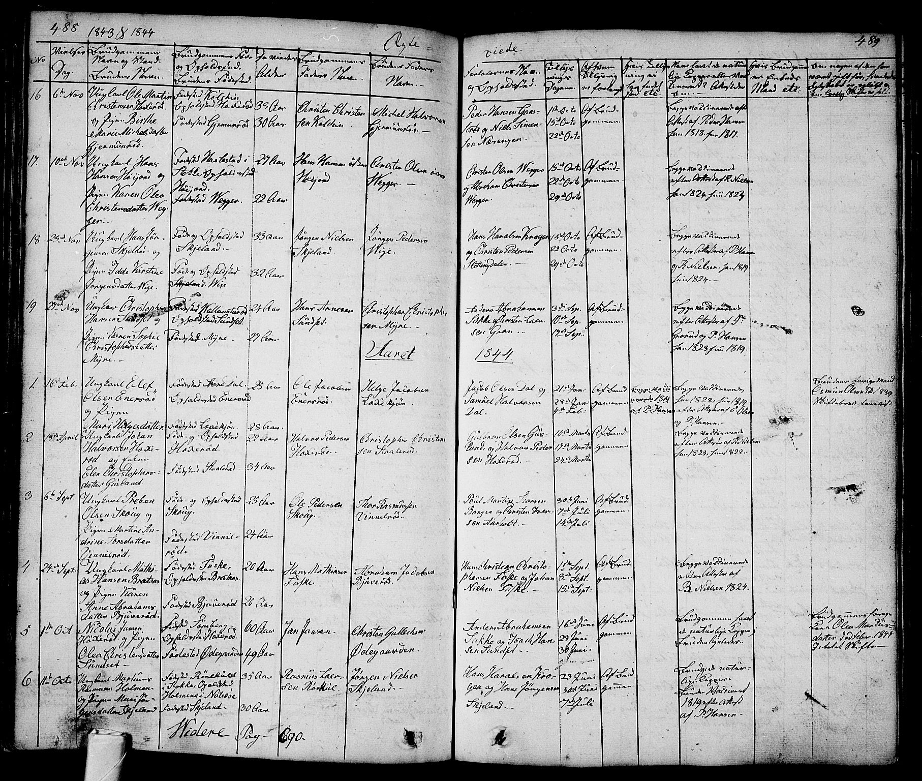 Andebu kirkebøker, AV/SAKO-A-336/G/Ga/L0003: Parish register (copy) no. I 3, 1832-1867, p. 488-489