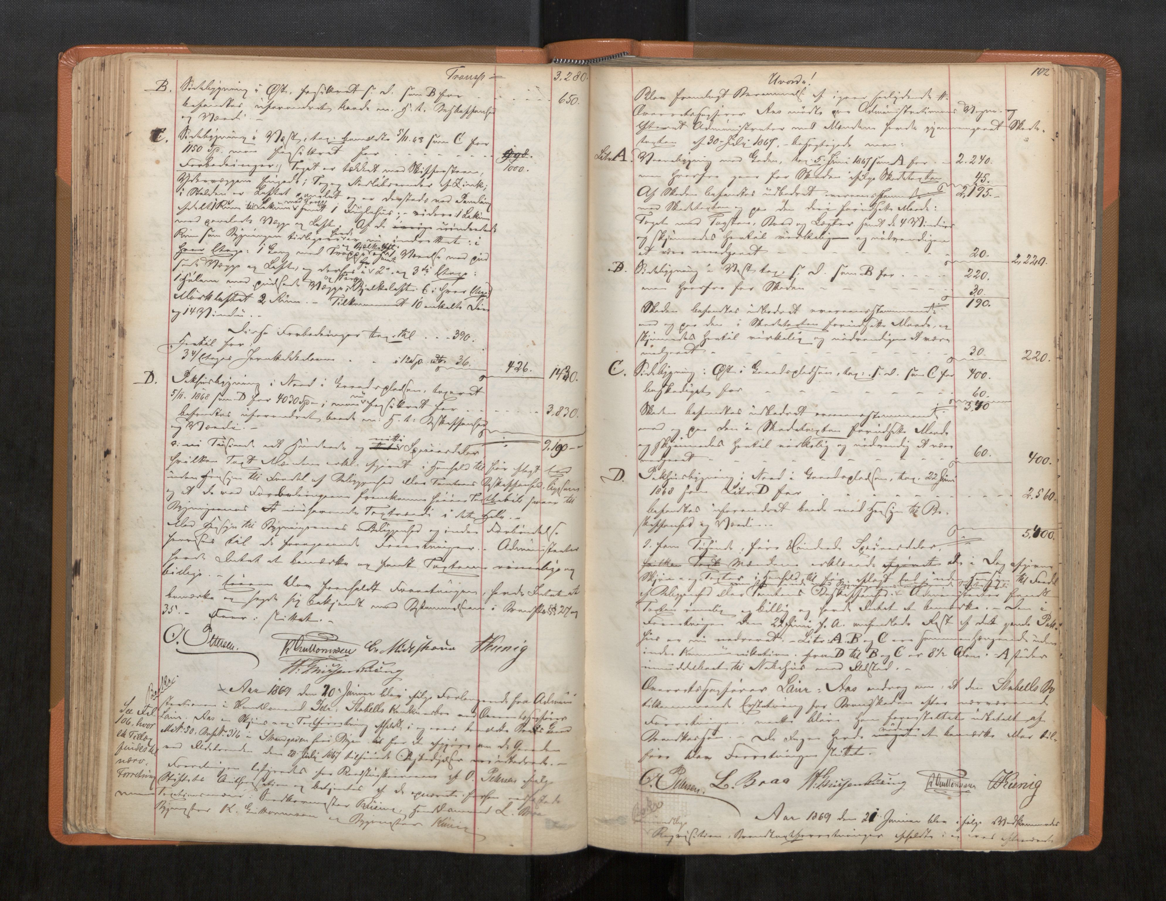Norges Brannkasse Trondheim magistrat, AV/SAT-A-5590/Fa/L0038: Branntakstprotokoll, 1863-1879, p. 102