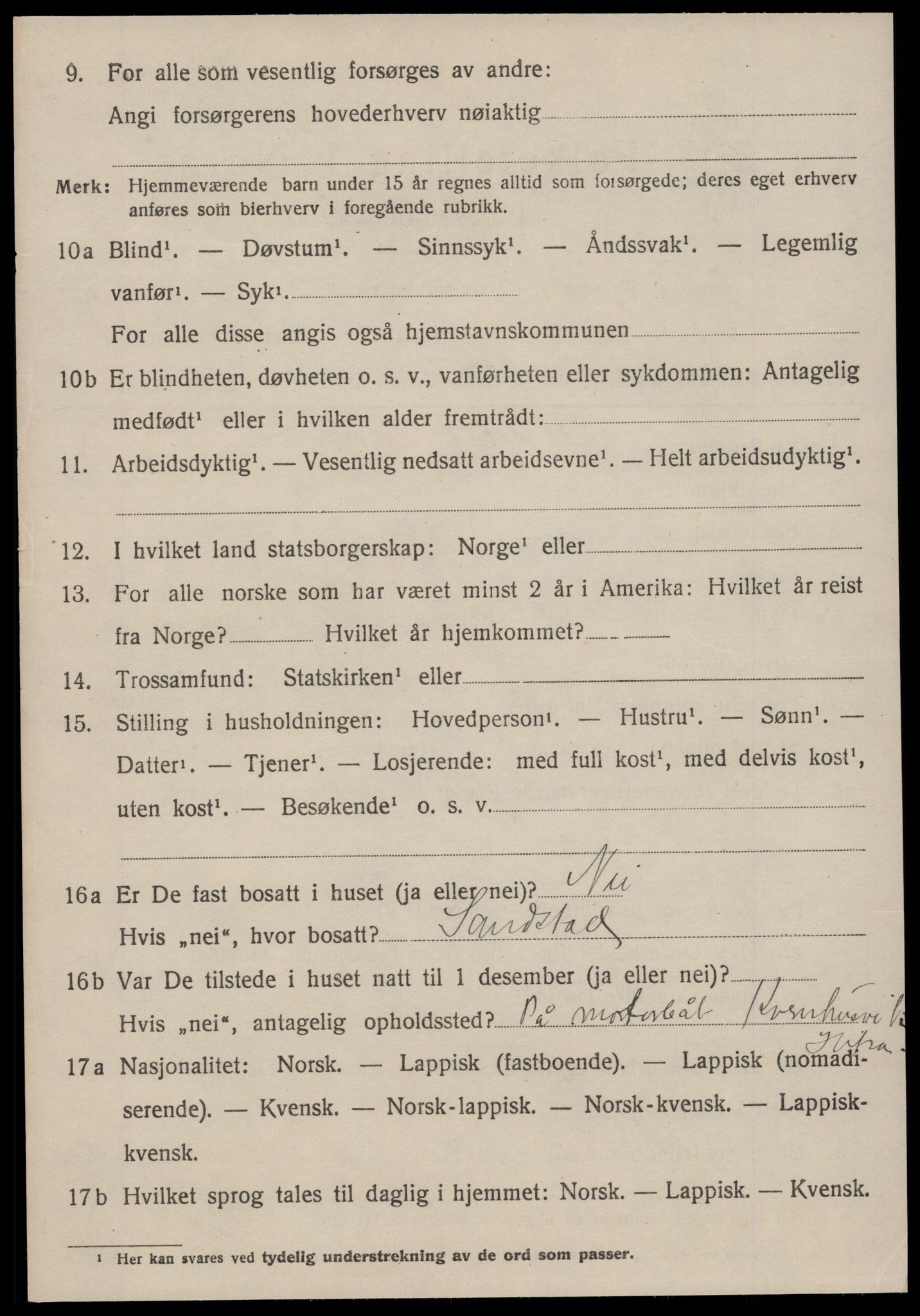 SAT, 1920 census for Hitra, 1920, p. 2612