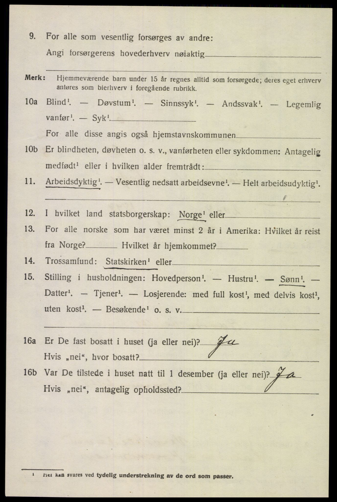 SAK, 1920 census for Laudal, 1920, p. 999