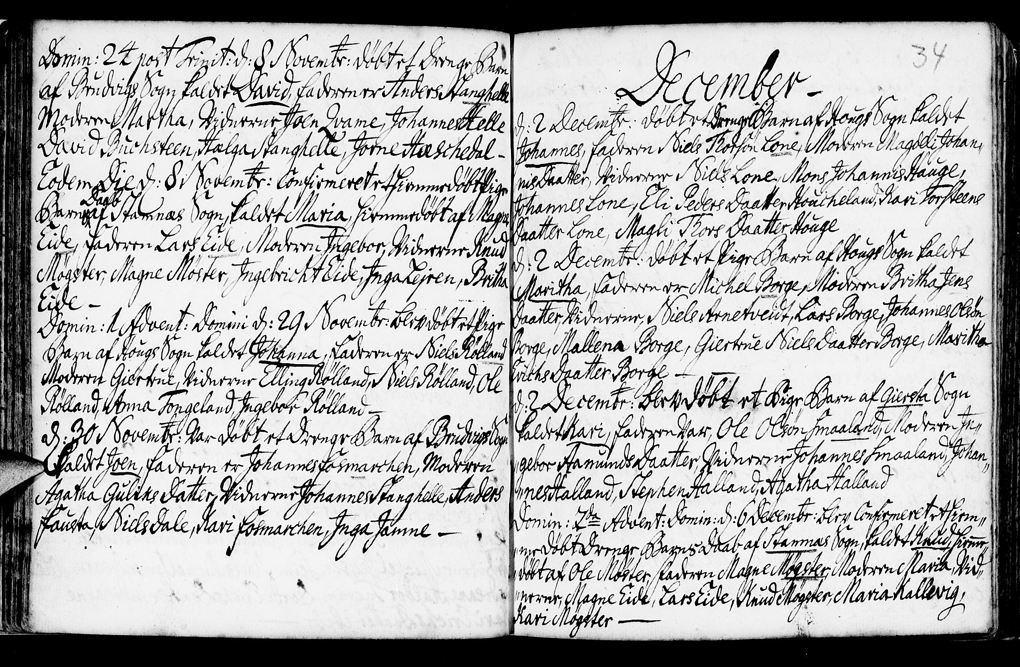 Haus sokneprestembete, AV/SAB-A-75601/H/Haa: Parish register (official) no. A 6, 1748-1758, p. 34