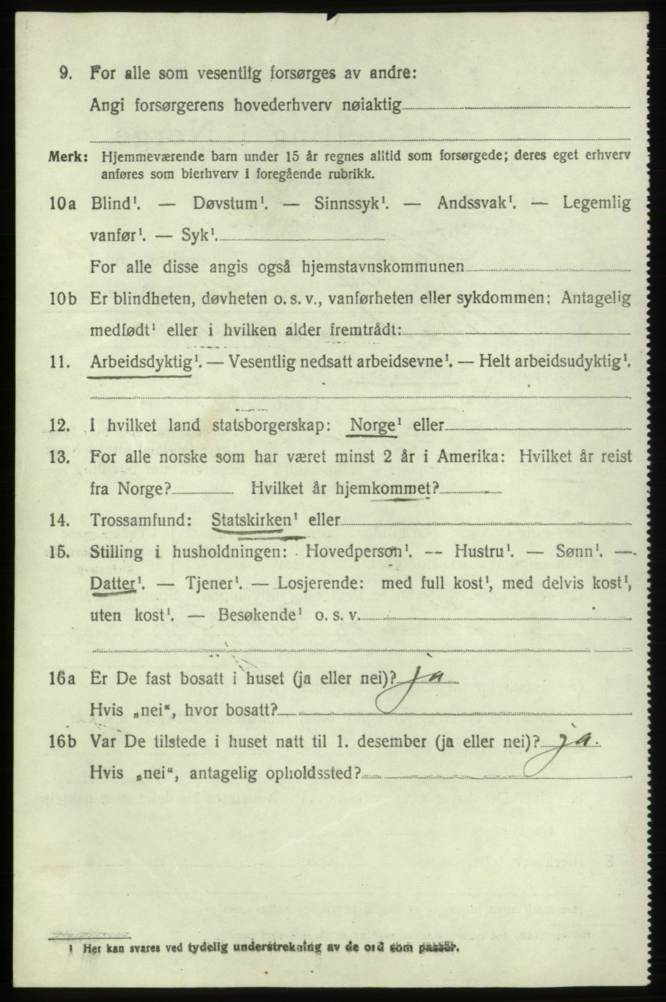 SAB, 1920 census for Fitjar, 1920, p. 5073