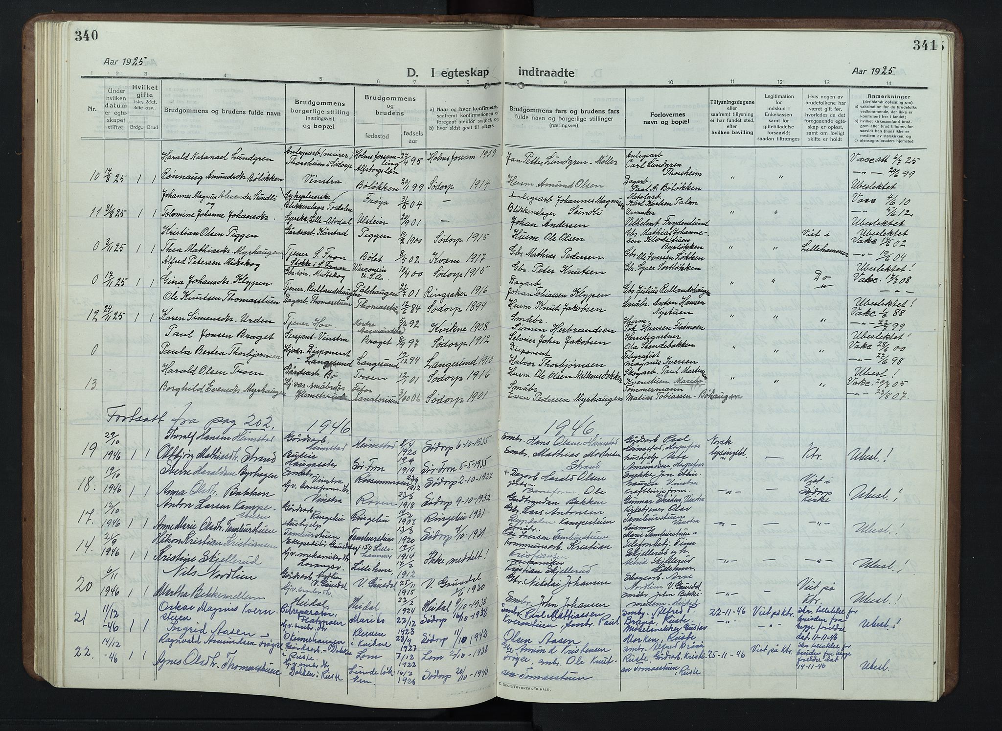 Nord-Fron prestekontor, SAH/PREST-080/H/Ha/Hab/L0007: Parish register (copy) no. 7, 1915-1946, p. 340-341