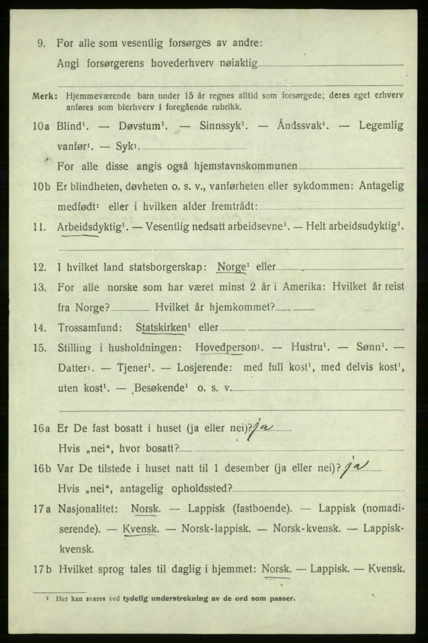 SATØ, 1920 census for Kjelvik, 1920, p. 3624