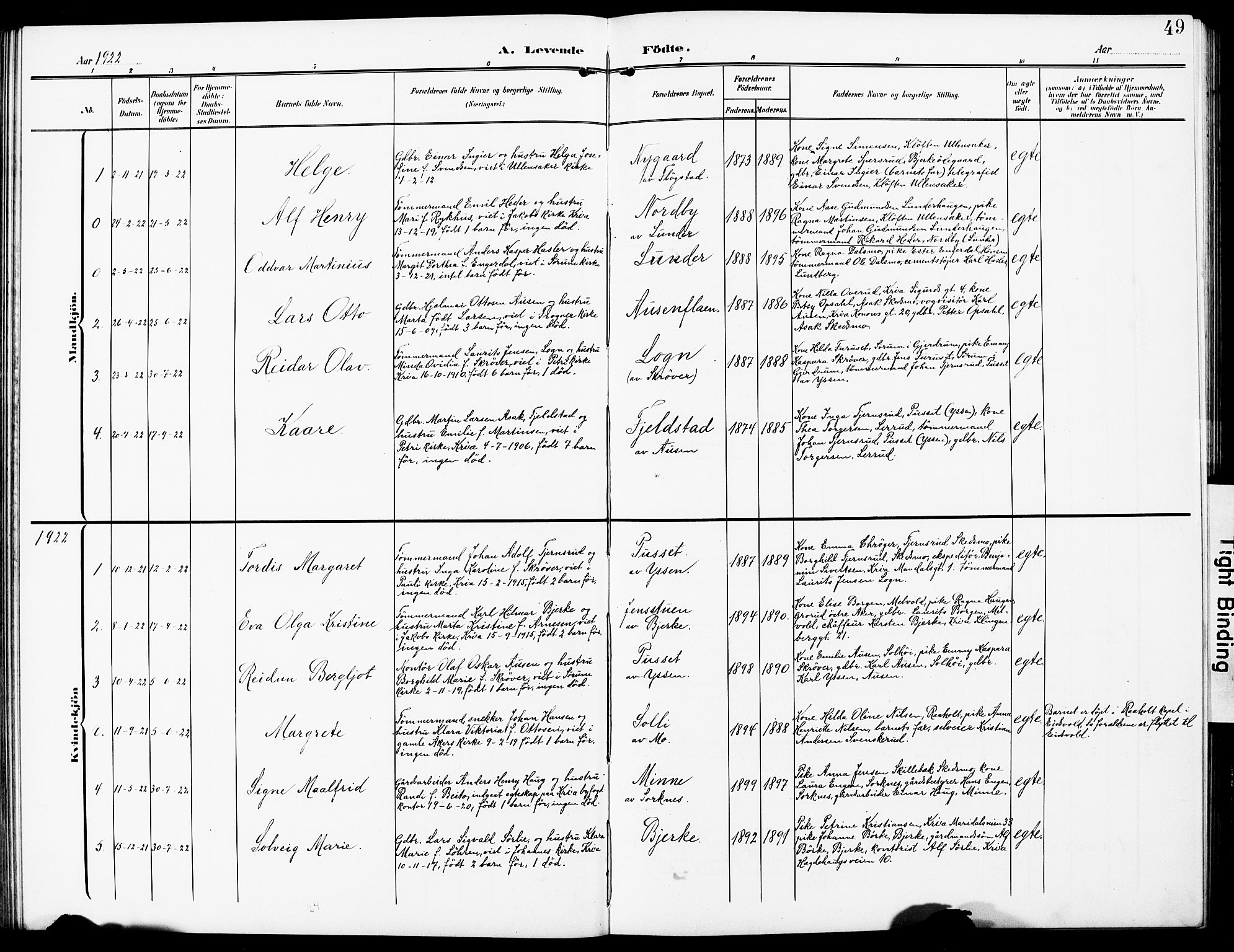 Sørum prestekontor Kirkebøker, SAO/A-10303/G/Gb/L0001: Parish register (copy) no. II 1, 1907-1929, p. 49