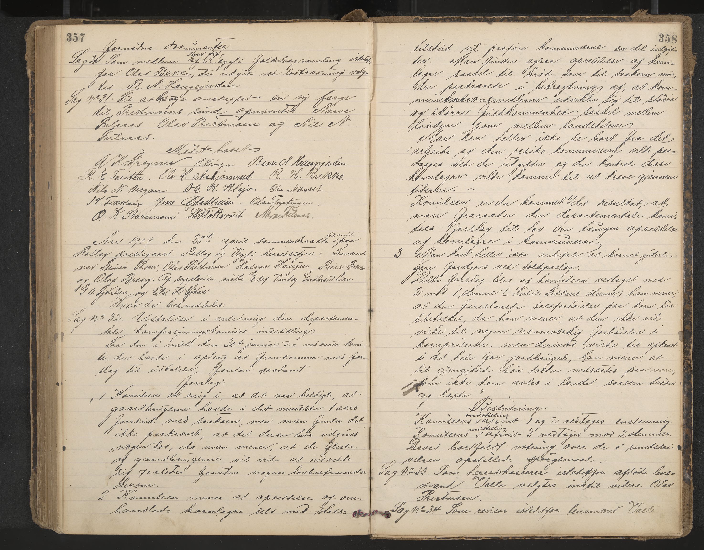 Rollag formannskap og sentraladministrasjon, IKAK/0632021-2/A/Aa/L0004: Møtebok, 1897-1909, p. 357-358