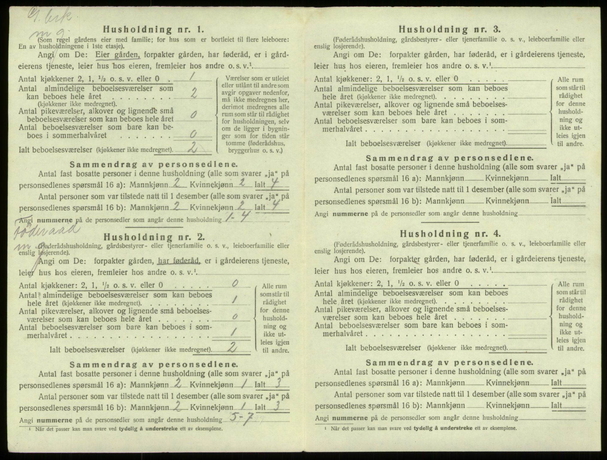 SAB, 1920 census for Selje, 1920, p. 284