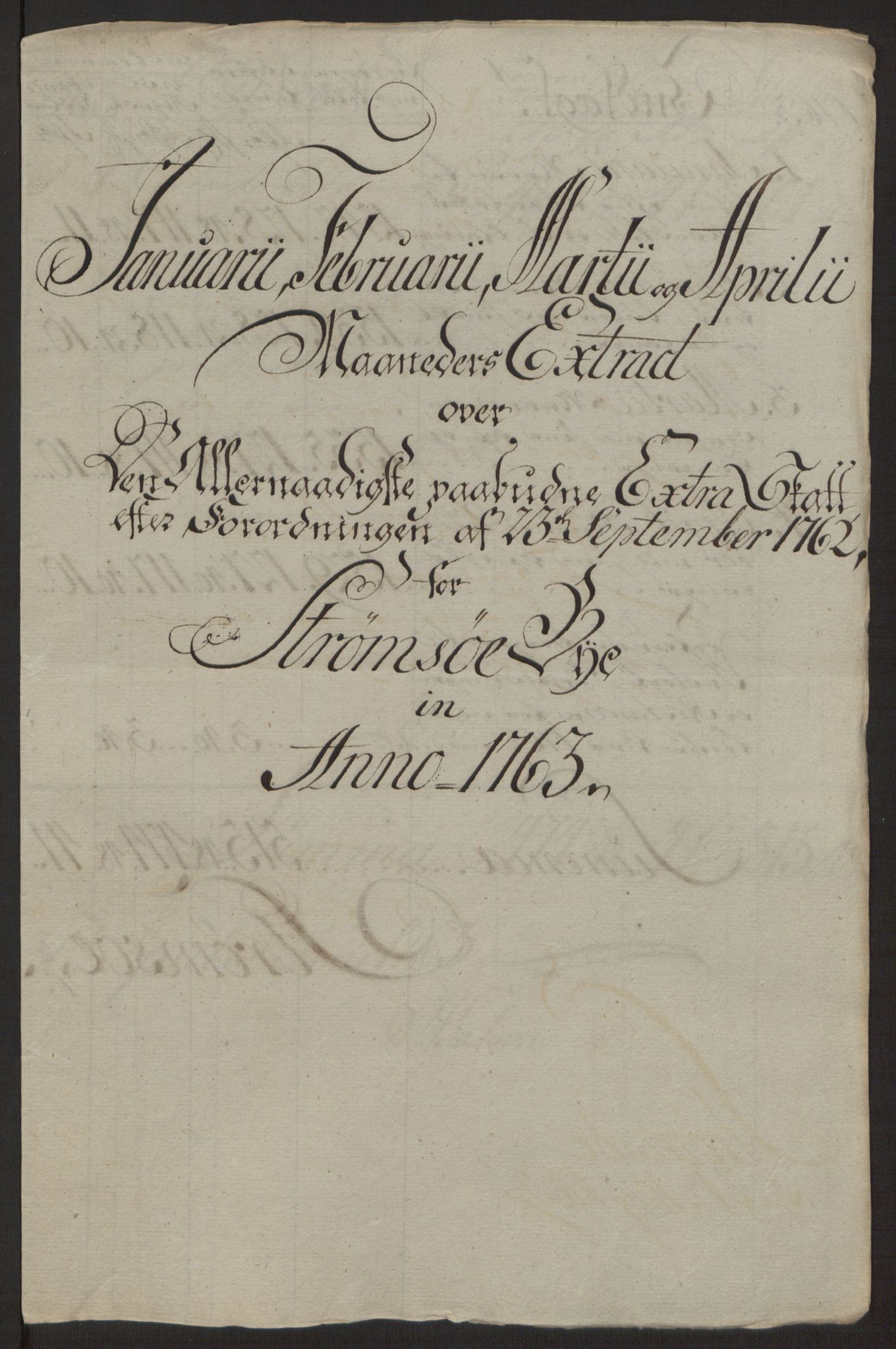 Rentekammeret inntil 1814, Reviderte regnskaper, Byregnskaper, AV/RA-EA-4066/R/Rg/L0144/0001: [G4] Kontribusjonsregnskap / Ekstraskatt, 1762-1767, p. 179