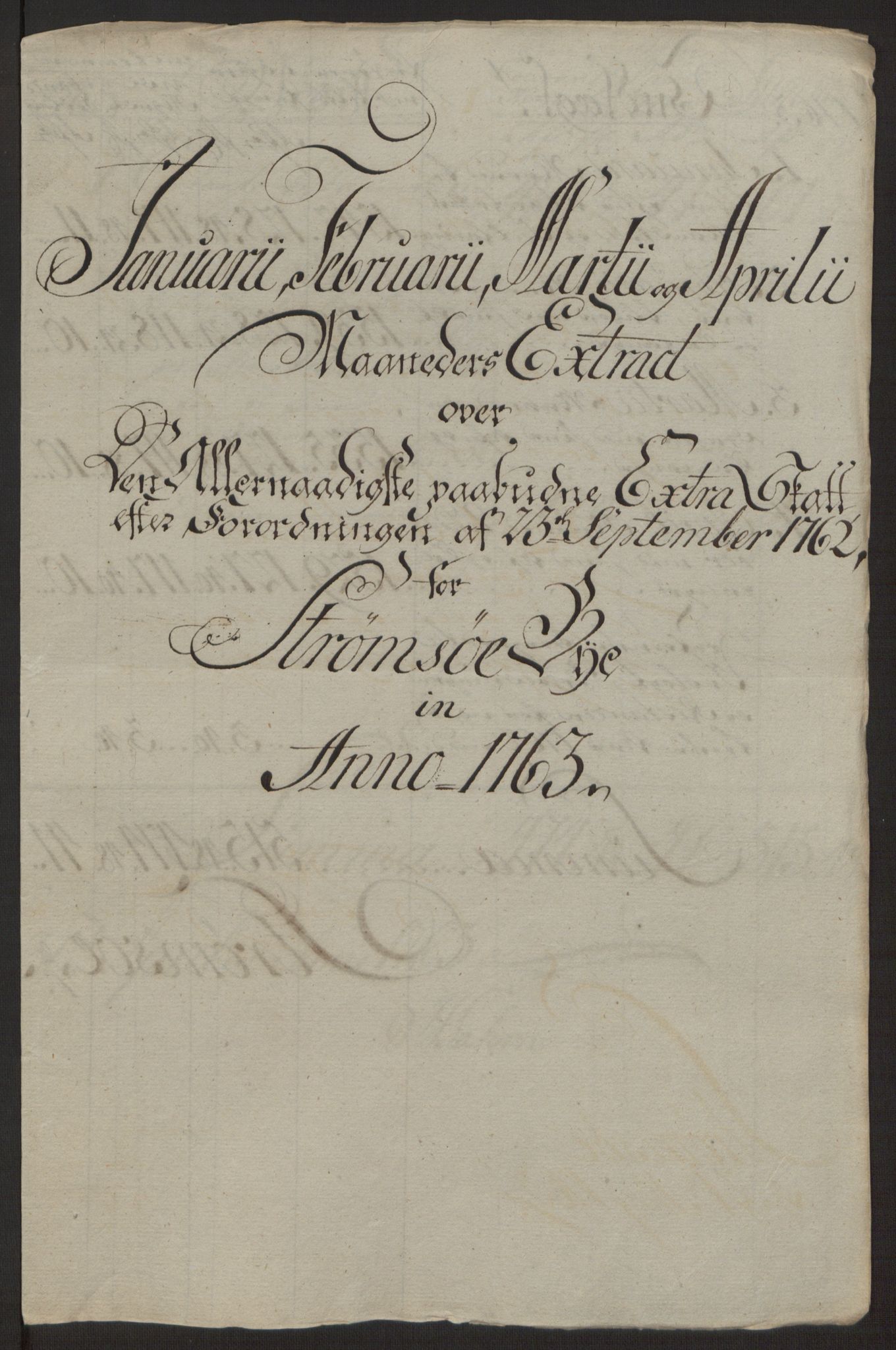 Rentekammeret inntil 1814, Reviderte regnskaper, Byregnskaper, RA/EA-4066/R/Rg/L0144/0001: [G4] Kontribusjonsregnskap / Ekstraskatt, 1762-1767, p. 179