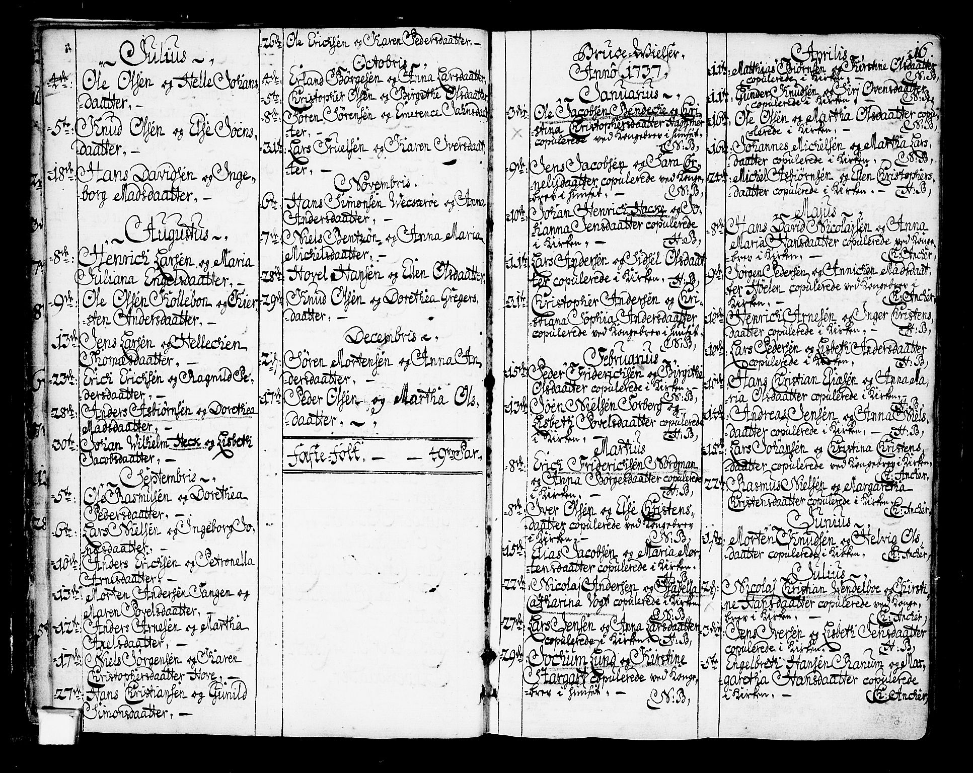Oslo domkirke Kirkebøker, SAO/A-10752/F/Fa/L0003: Parish register (official) no. 3, 1731-1743, p. 16