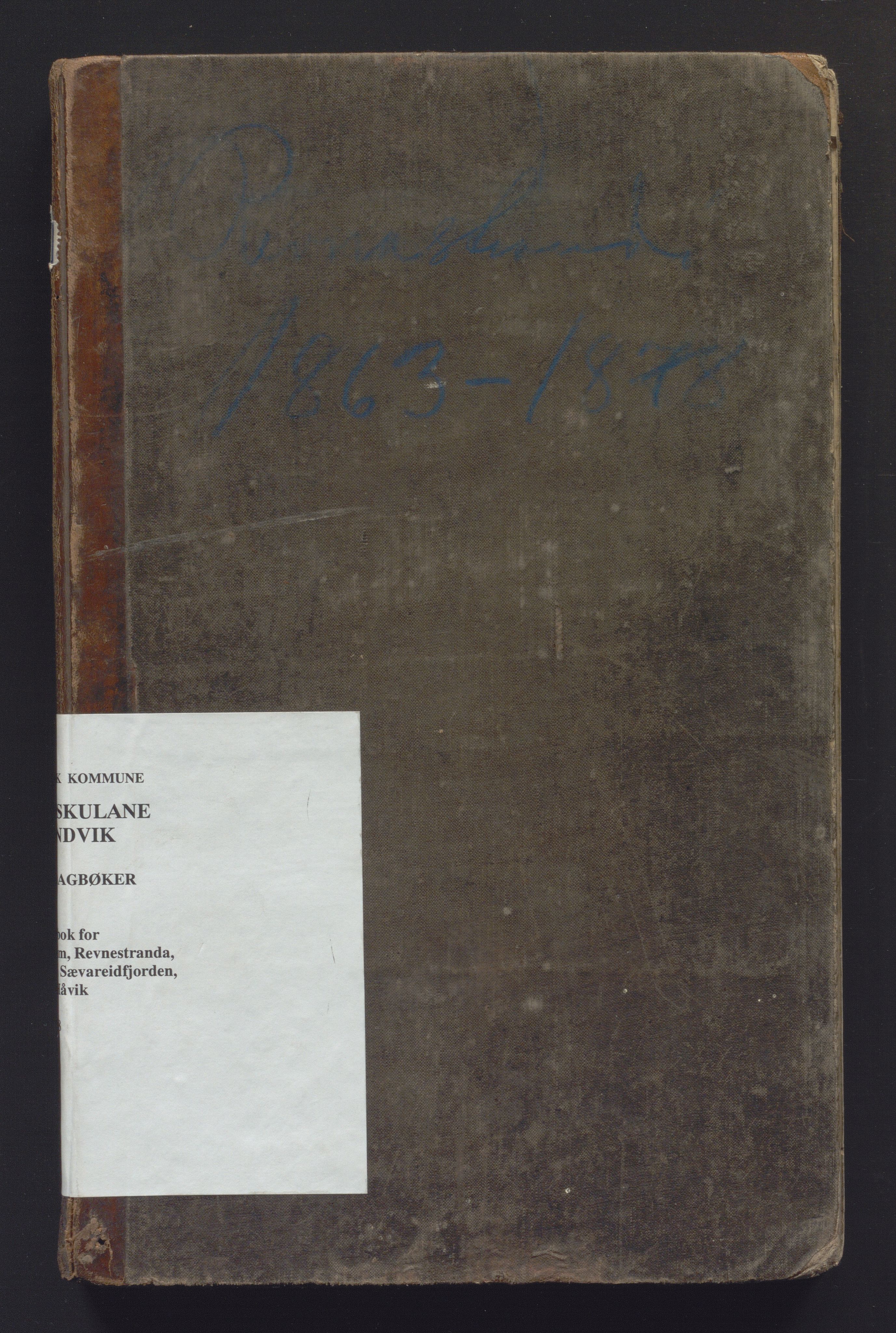 Strandvik kommune. Barneskulane, IKAH/1240-231/G/Ga/L0018: Dagjournal for læraren i Fuse Præstegjelds skolekredse, 1863-1878