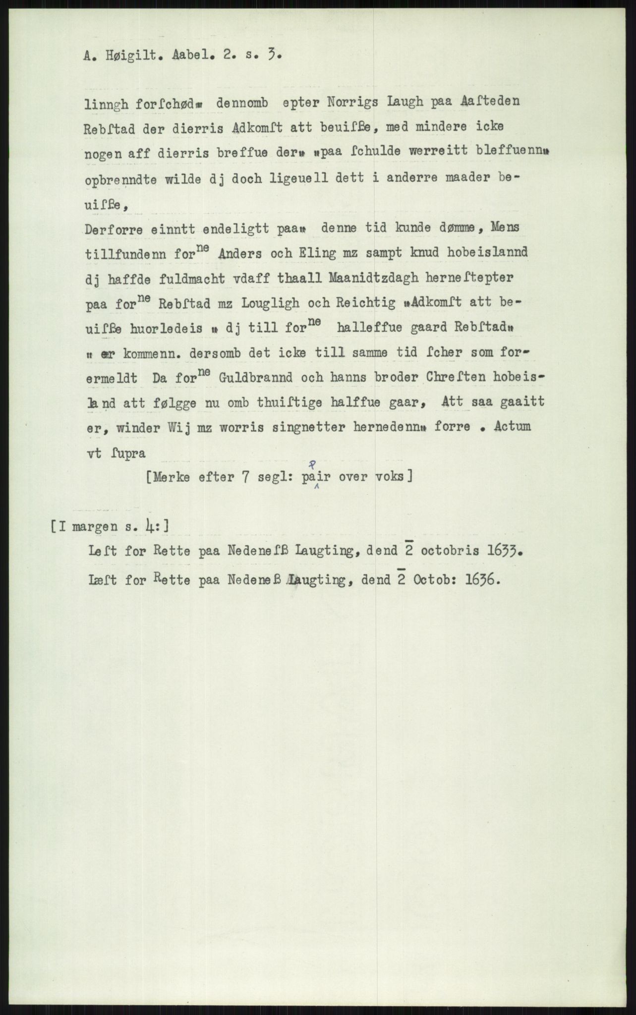 Samlinger til kildeutgivelse, Diplomavskriftsamlingen, AV/RA-EA-4053/H/Ha, p. 3275