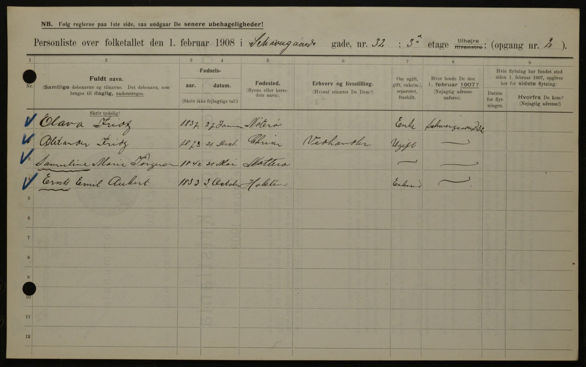 OBA, Municipal Census 1908 for Kristiania, 1908, p. 81776