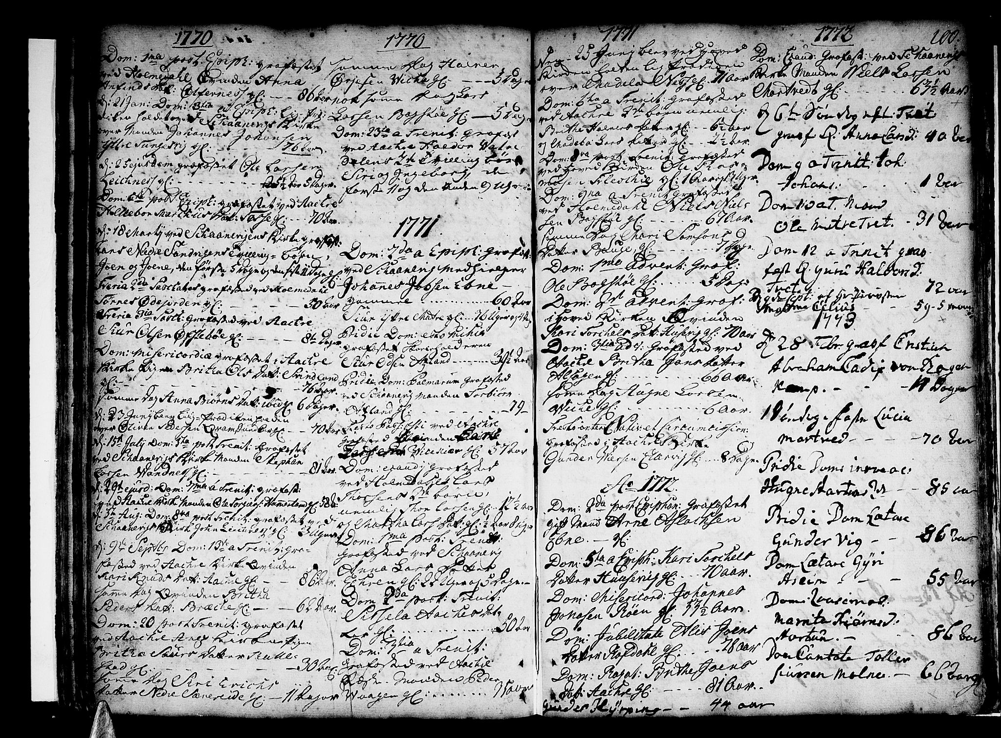 Skånevik sokneprestembete, SAB/A-77801/H/Haa: Parish register (official) no. A 1, 1745-1789, p. 100