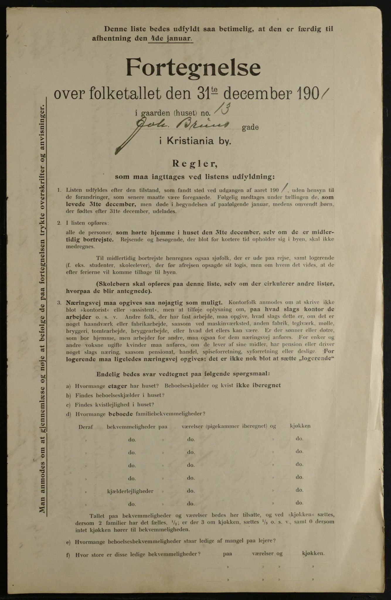 OBA, Municipal Census 1901 for Kristiania, 1901, p. 7326