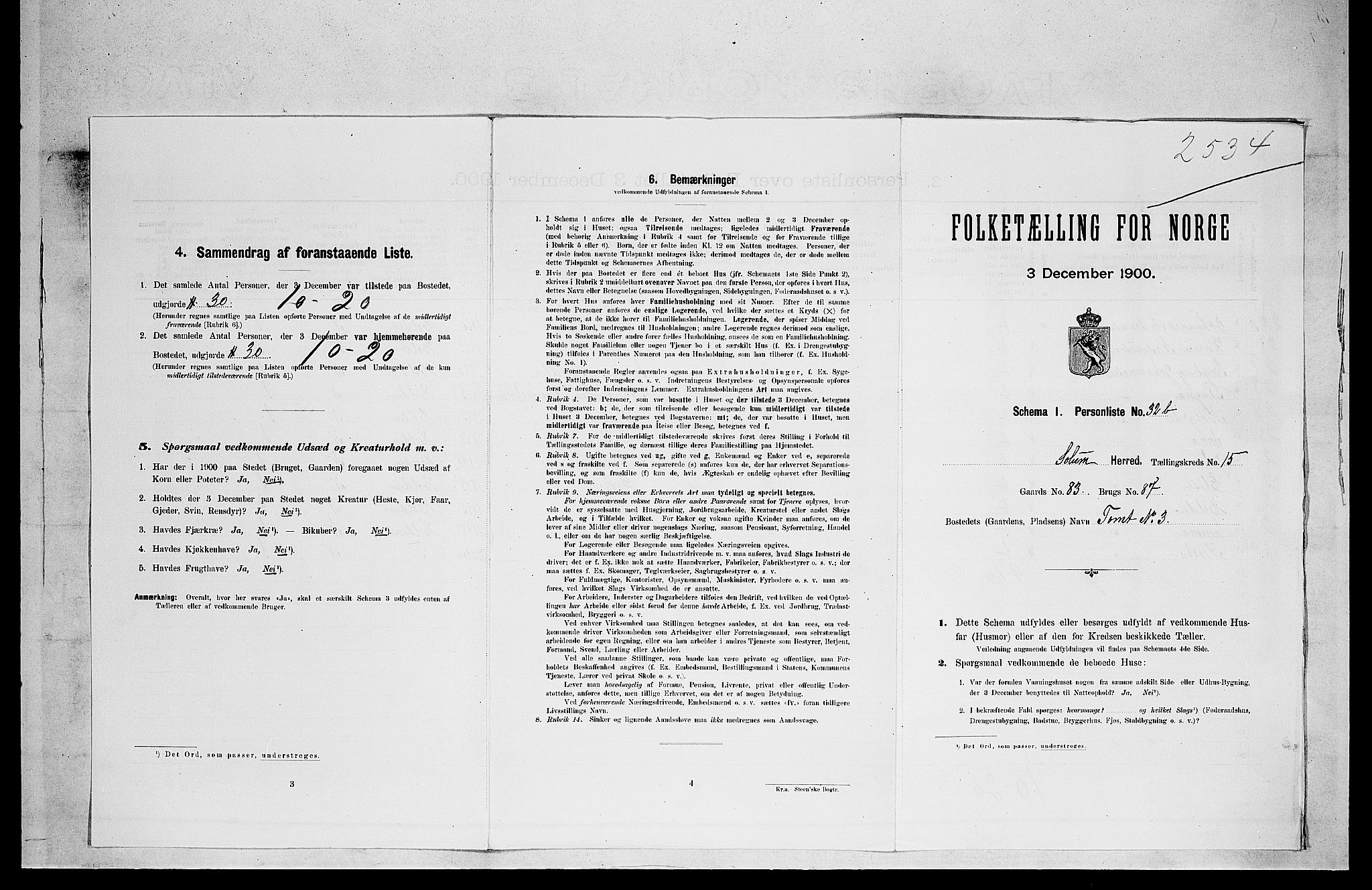 SAKO, 1900 census for Solum, 1900, p. 2249