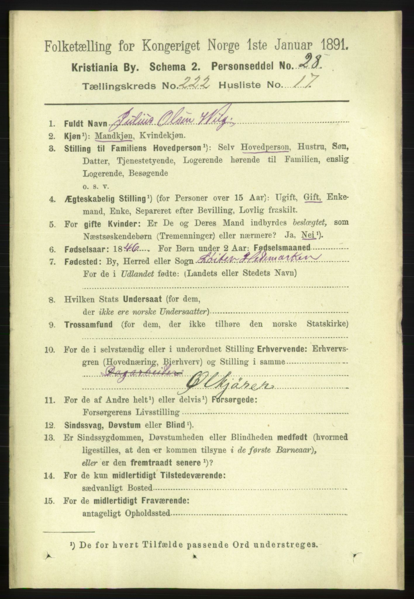 RA, 1891 census for 0301 Kristiania, 1891, p. 133740