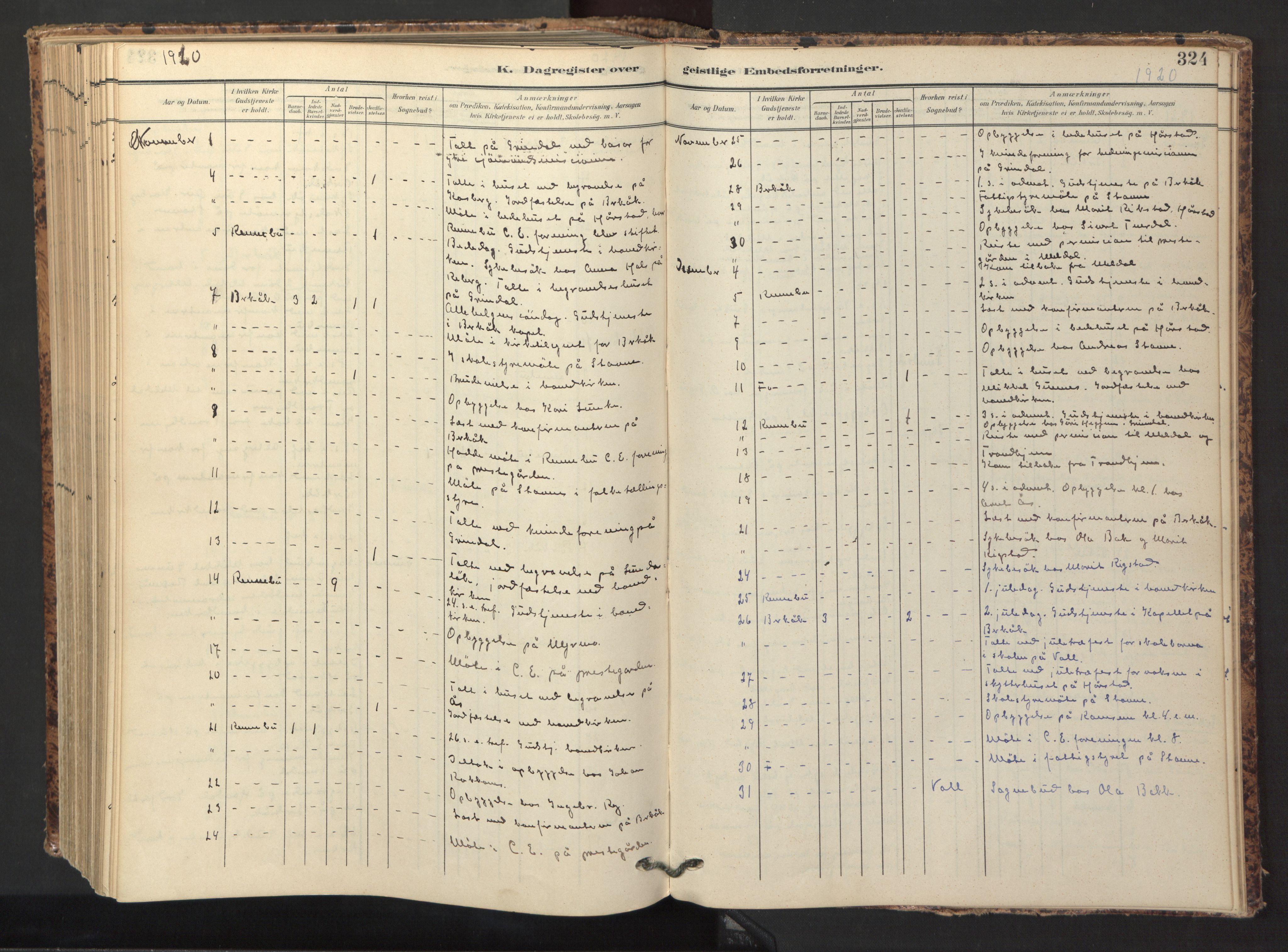 Ministerialprotokoller, klokkerbøker og fødselsregistre - Sør-Trøndelag, SAT/A-1456/674/L0873: Parish register (official) no. 674A05, 1908-1923, p. 324