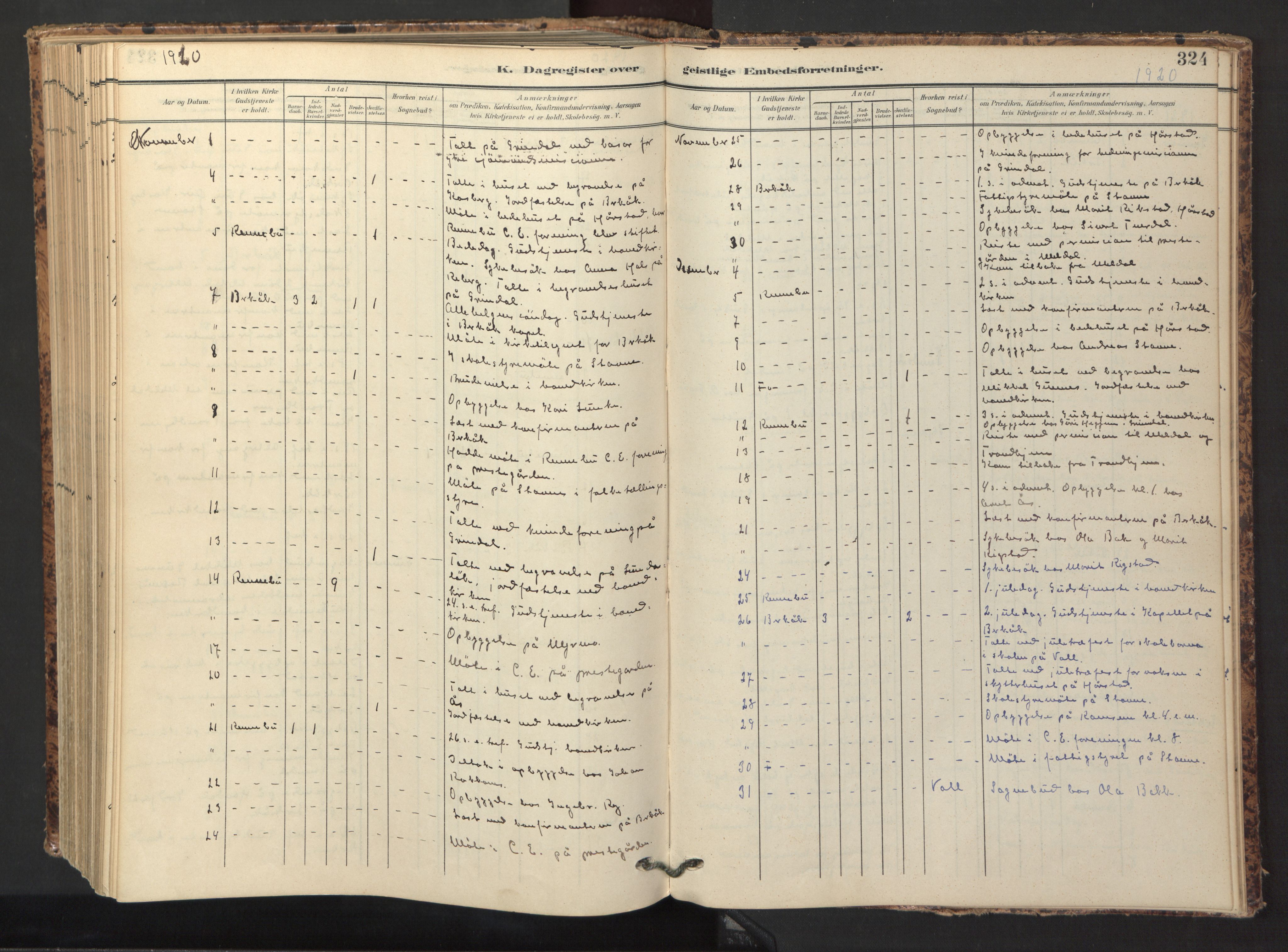 Ministerialprotokoller, klokkerbøker og fødselsregistre - Sør-Trøndelag, AV/SAT-A-1456/674/L0873: Parish register (official) no. 674A05, 1908-1923, p. 324