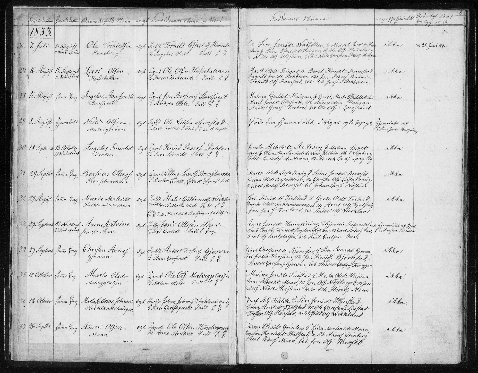 Ministerialprotokoller, klokkerbøker og fødselsregistre - Sør-Trøndelag, SAT/A-1456/616/L0405: Parish register (official) no. 616A02, 1831-1842, p. 8