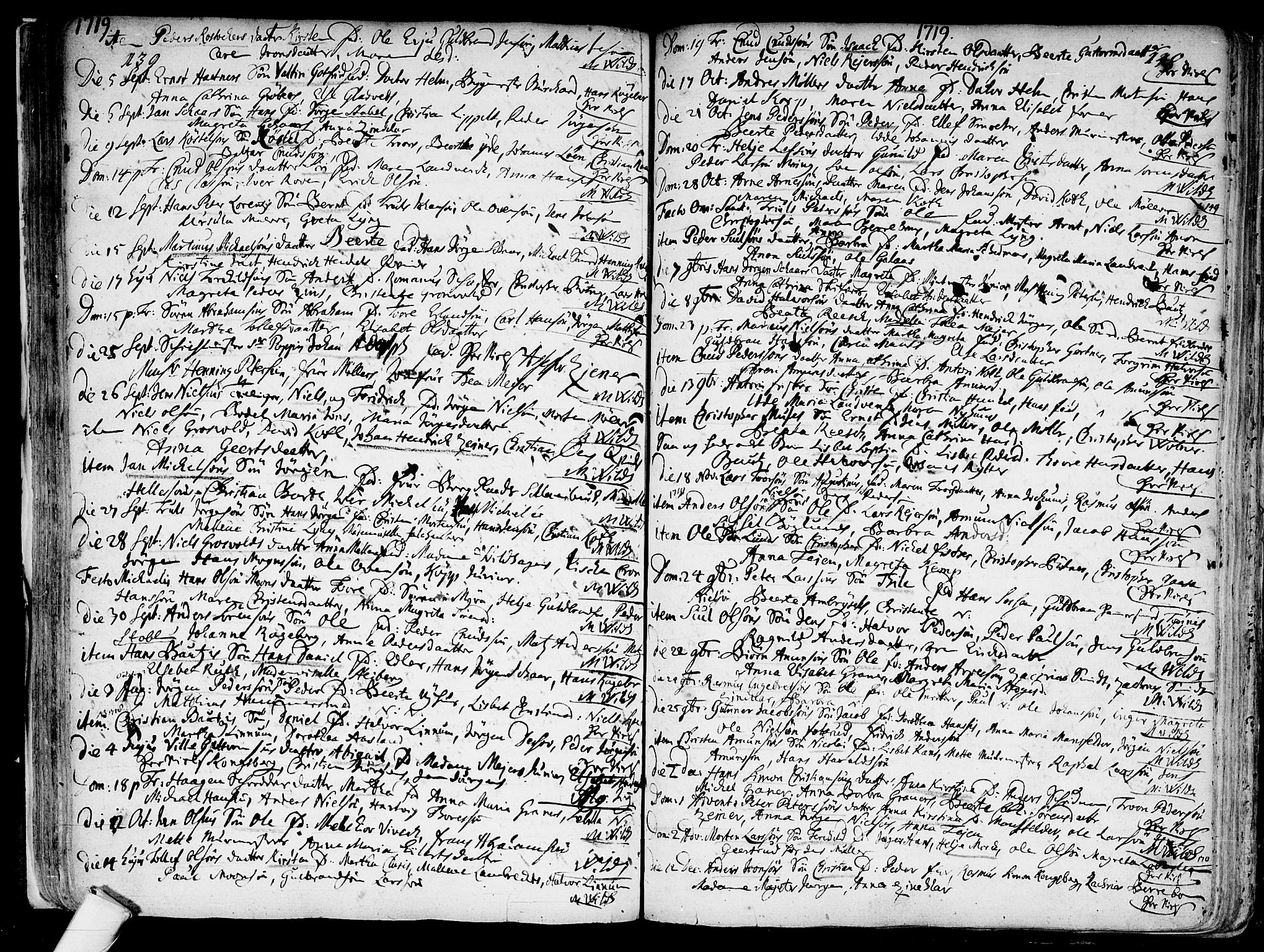 Kongsberg kirkebøker, SAKO/A-22/F/Fa/L0001: Parish register (official) no. I 1, 1696-1720, p. 139-140