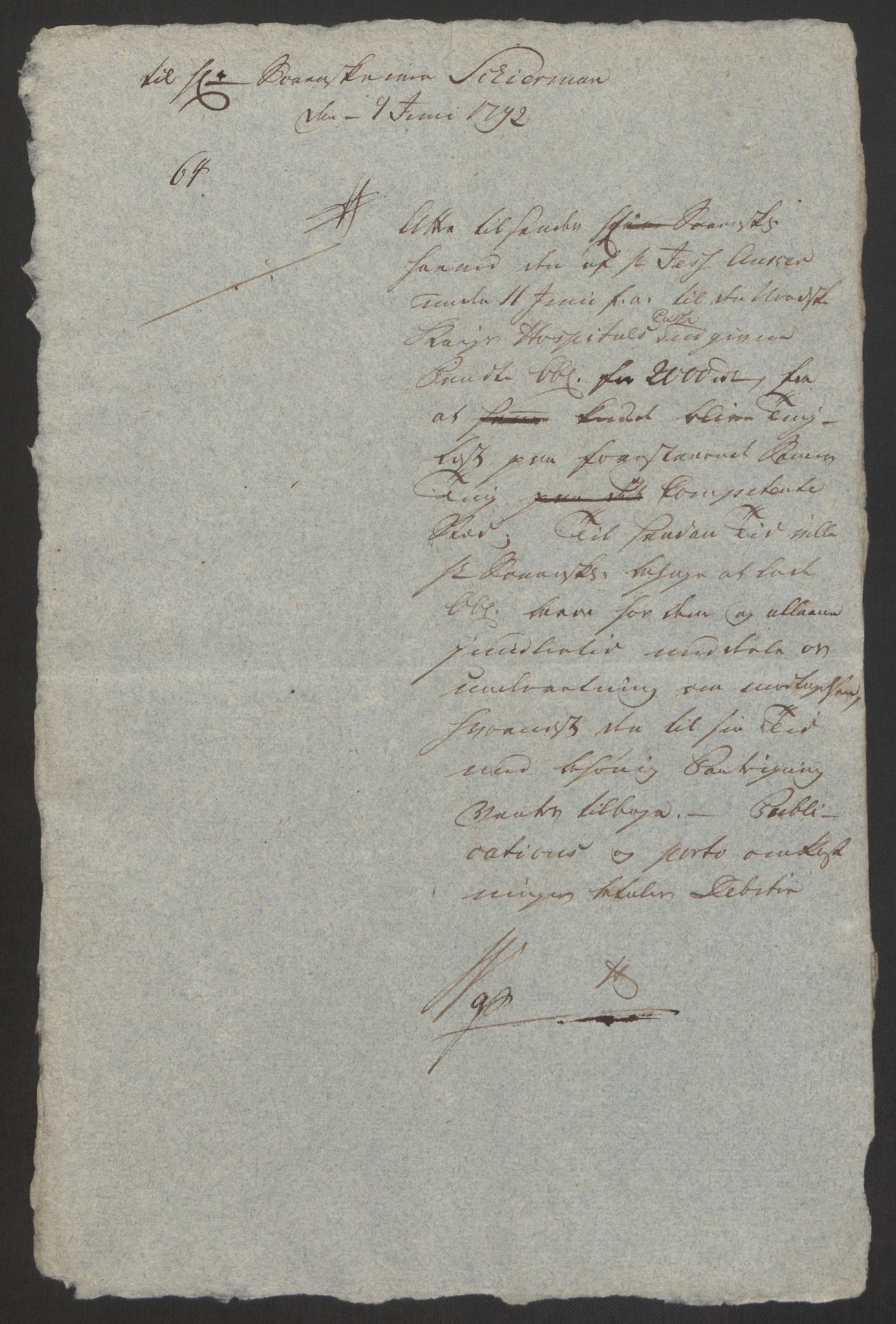 Forsvaret, Den norske kvesthuskasse/krigshospitalkasse, AV/RA-RAFA-1887/F/Fa/L0008: Konsepter, 1790-1793, p. 848