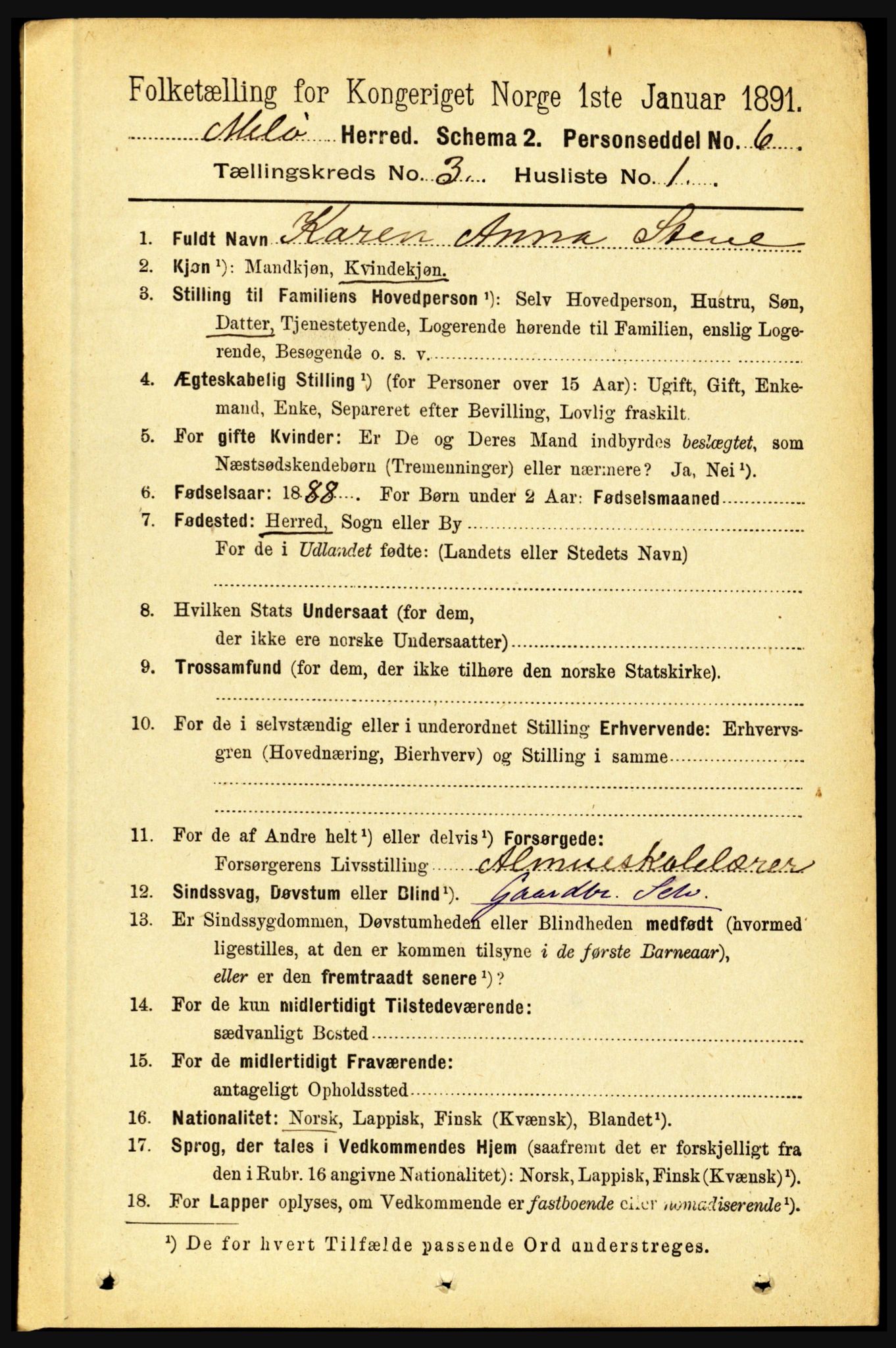 RA, 1891 census for 1837 Meløy, 1891, p. 930