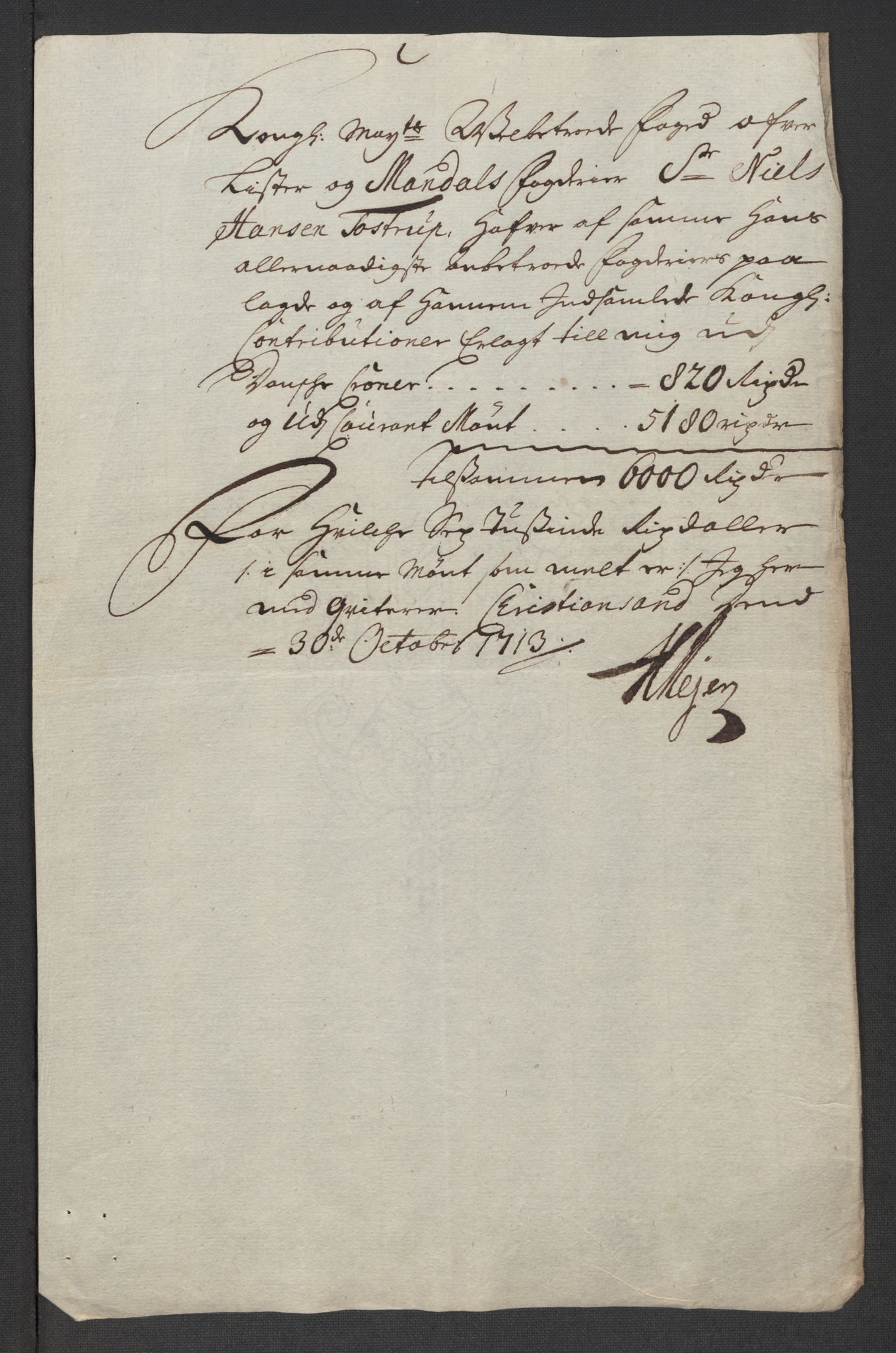 Rentekammeret inntil 1814, Reviderte regnskaper, Fogderegnskap, AV/RA-EA-4092/R43/L2557: Fogderegnskap Lista og Mandal, 1711-1713, p. 313