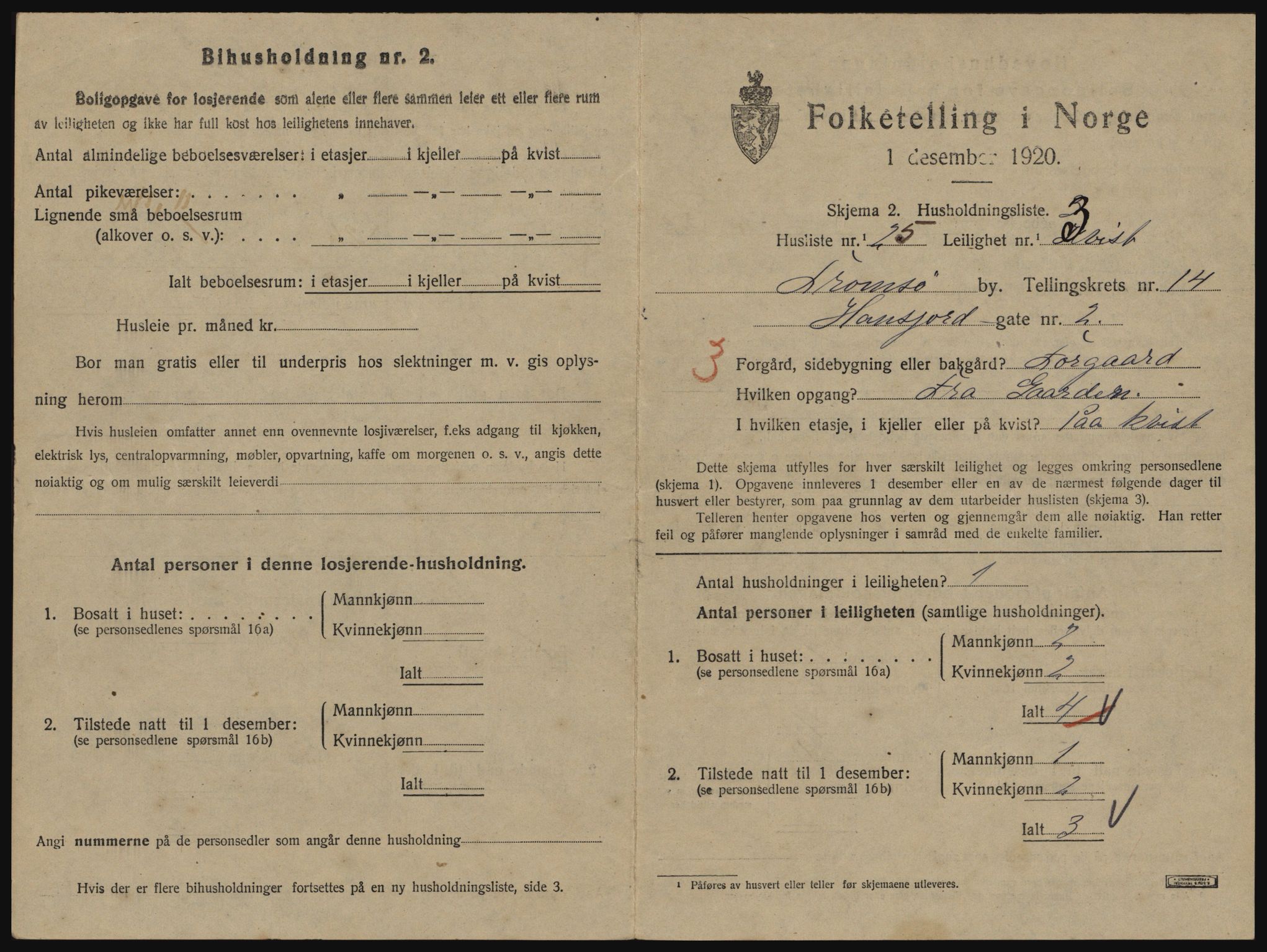 SATØ, 1920 census for Tromsø, 1920, p. 6631