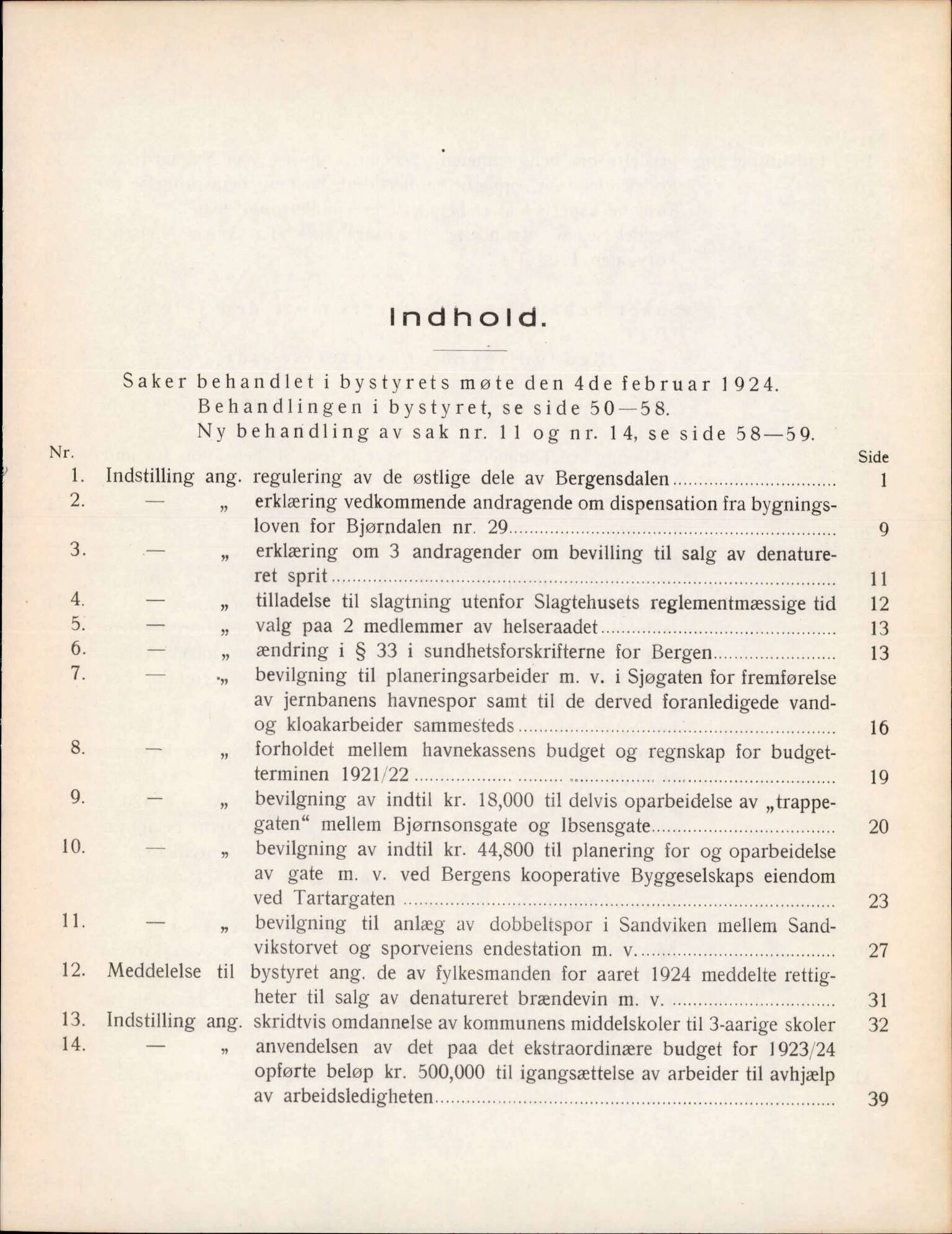 Bergen kommune. Formannskapet, BBA/A-0003/Ad/L0108: Bergens Kommuneforhandlinger, bind I, 1924