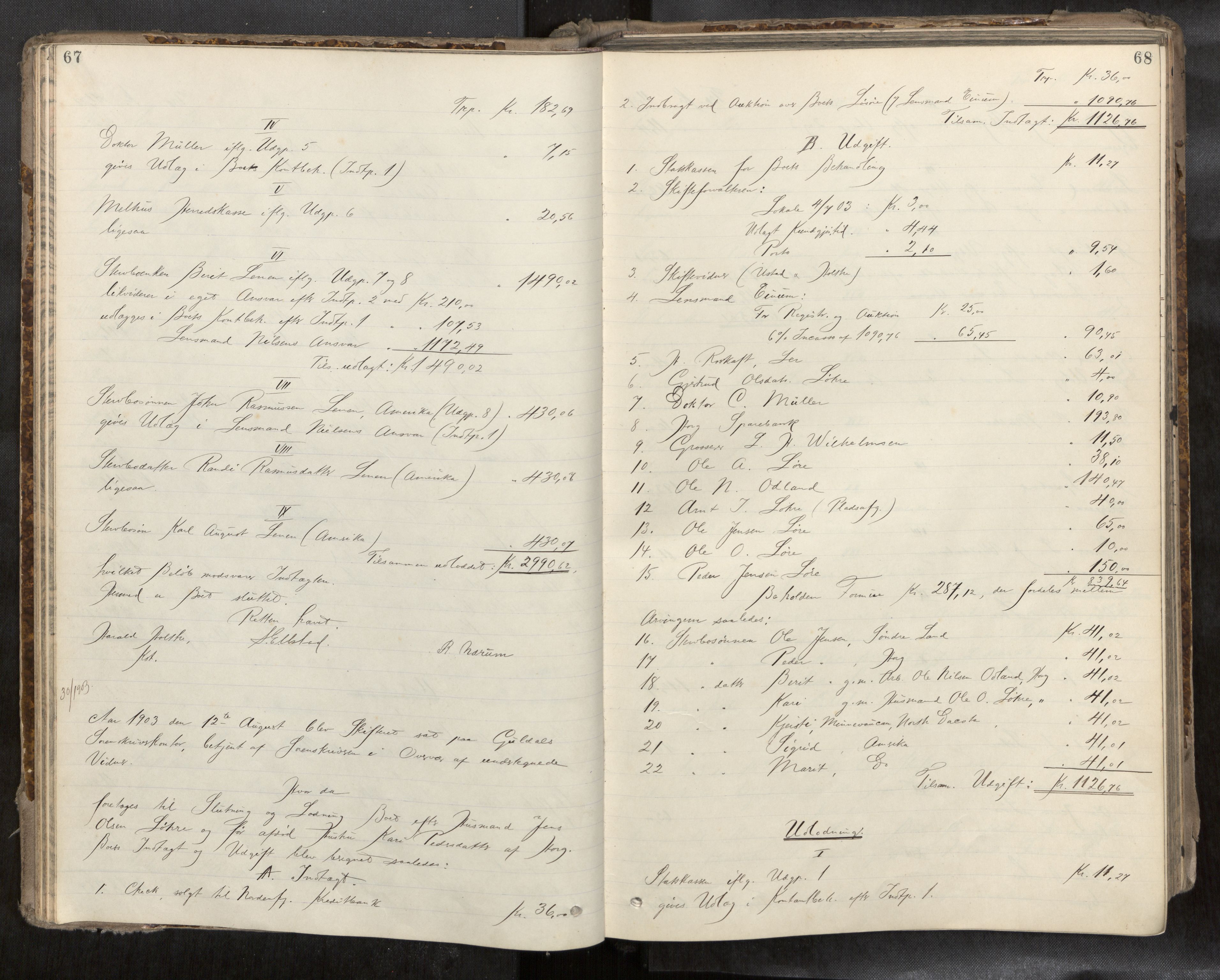 Gauldal sorenskriveri, AV/SAT-A-0014/1/3/3A/L0016: Skifteslutningsprotokoll  3, 1902-1909, p. 67-68